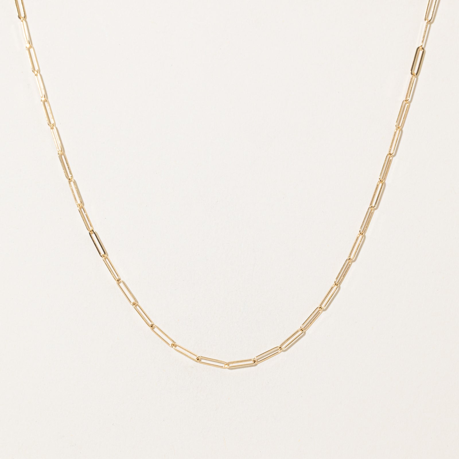 18k Yellow Gold Paperclip Chain | 17.5"