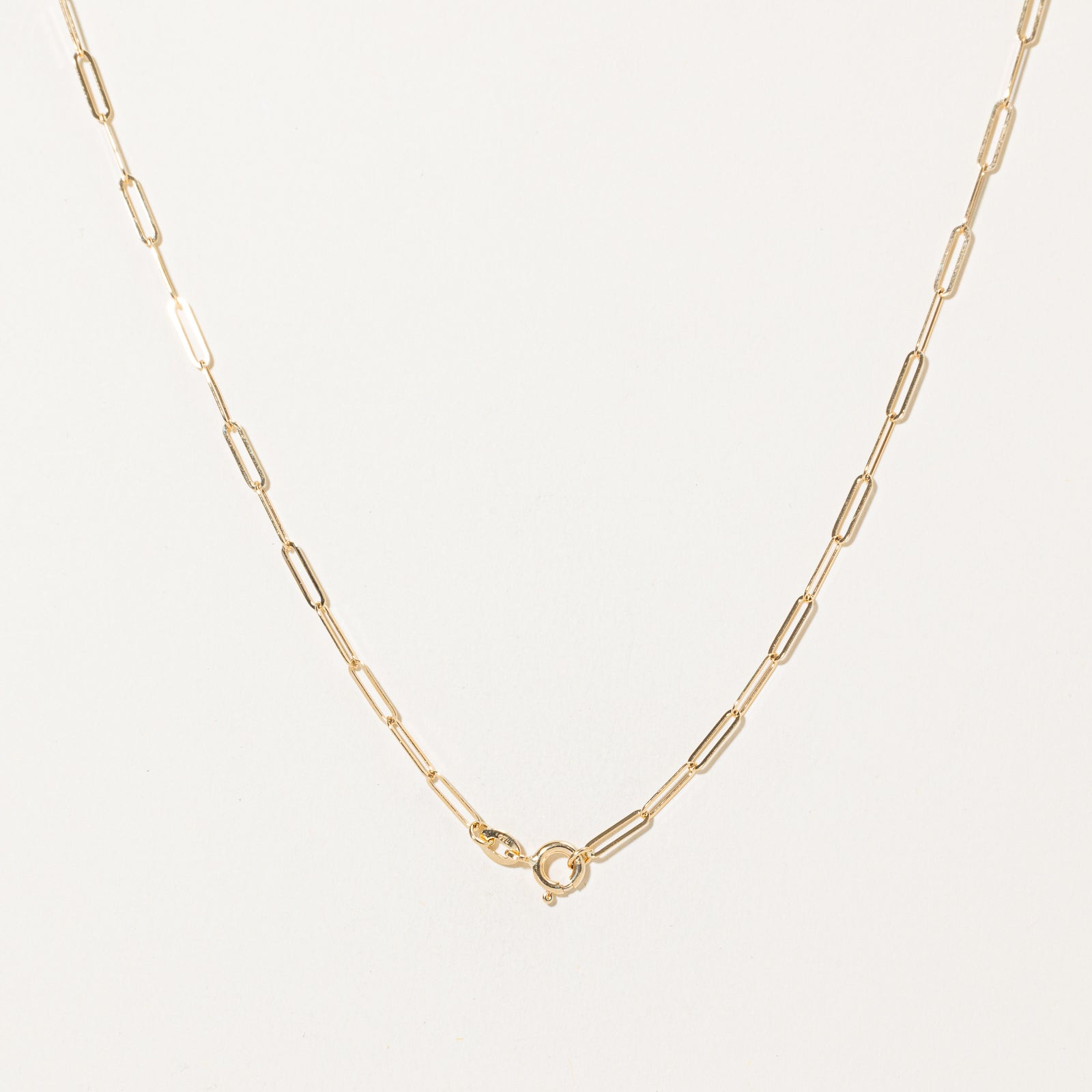 18k Yellow Gold Paperclip Chain | 17.5"