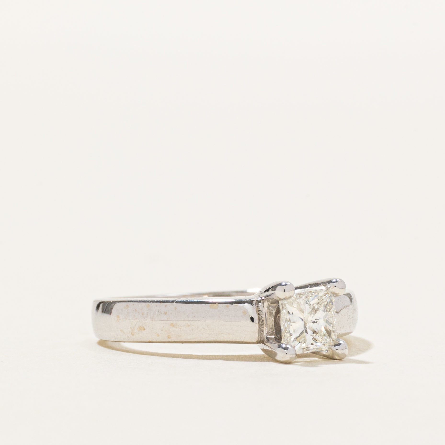 18k Solitaire Adura Radiant Cut Diamond Engagement Ring | 0.46ct | SZ 5