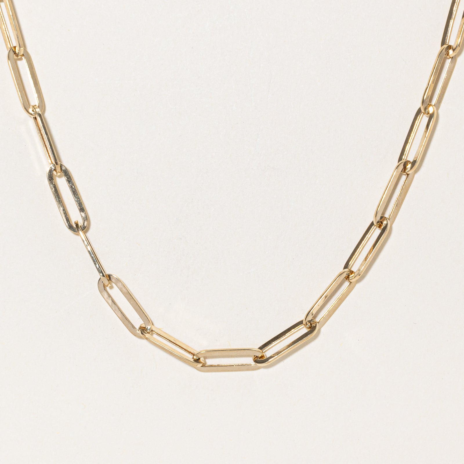 14k Yellow Gold Paperclip Chain | 17.5"