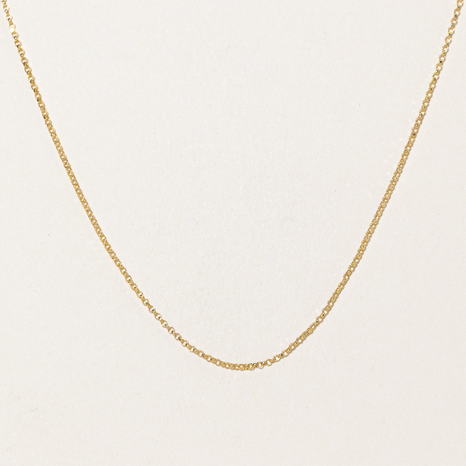 14k Yellow Gold Cable Link Chain | 18"