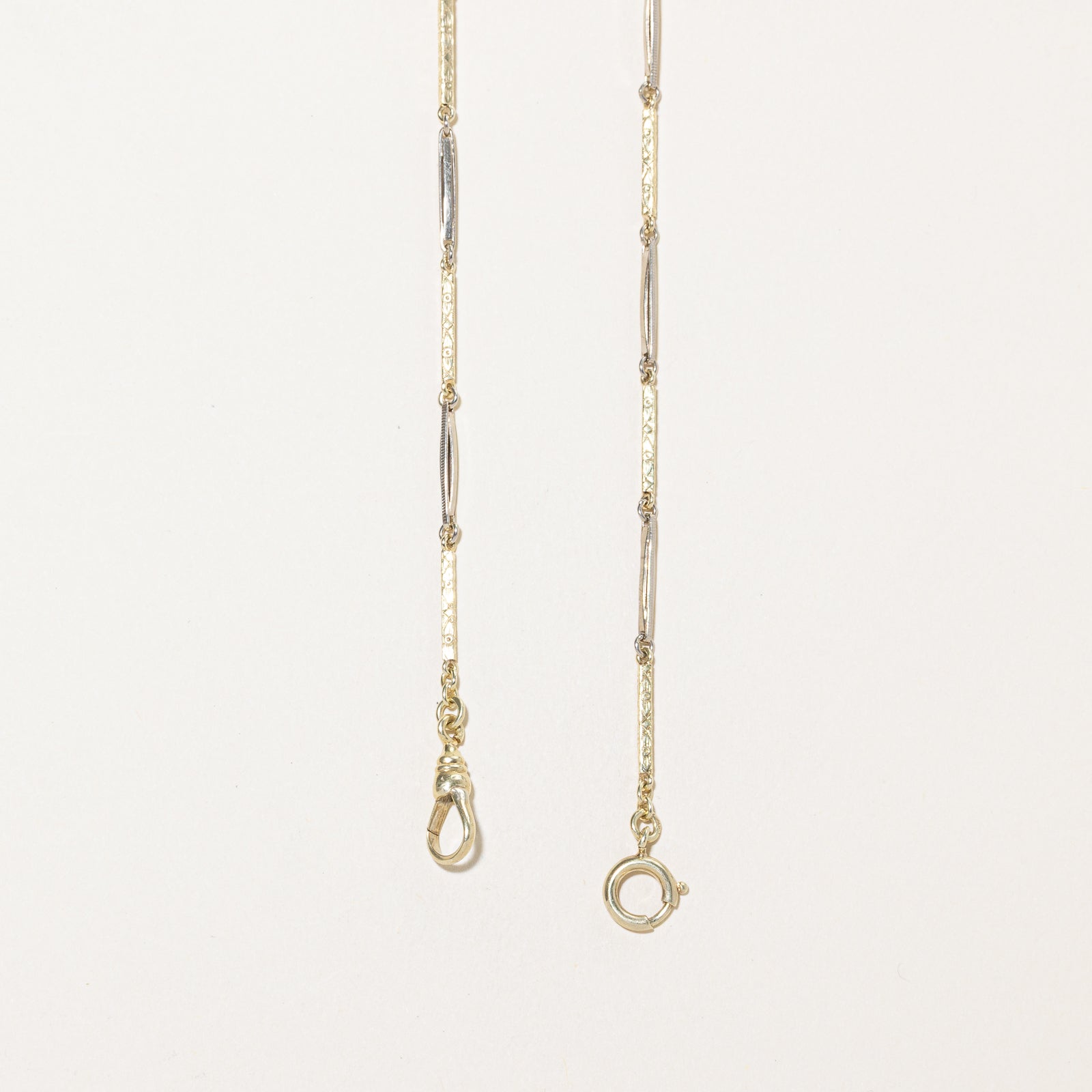 14k Two Tone Gold Gold Watch Chain | 13"