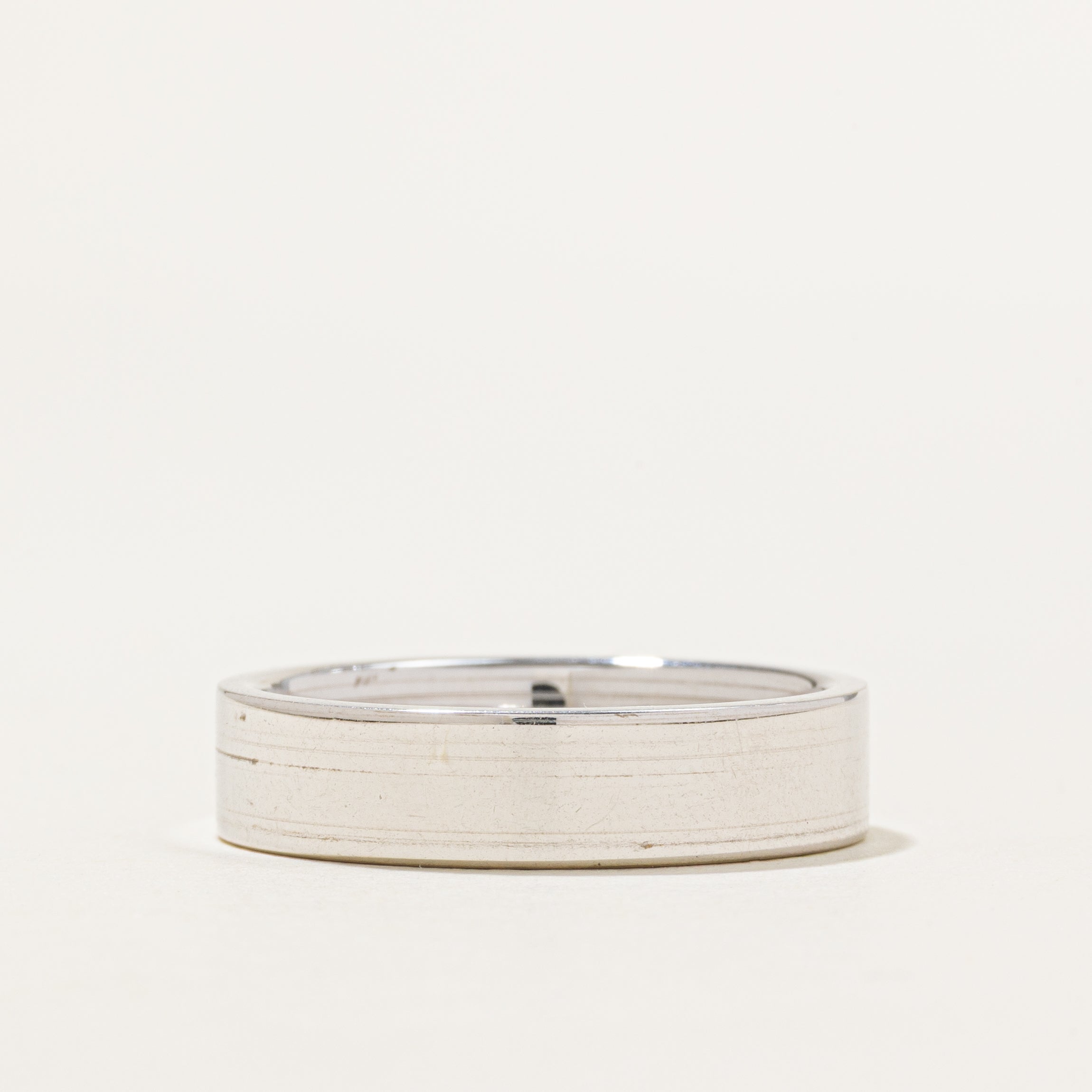 18K White Gold Flat Band | 5.5mm | SZ 10