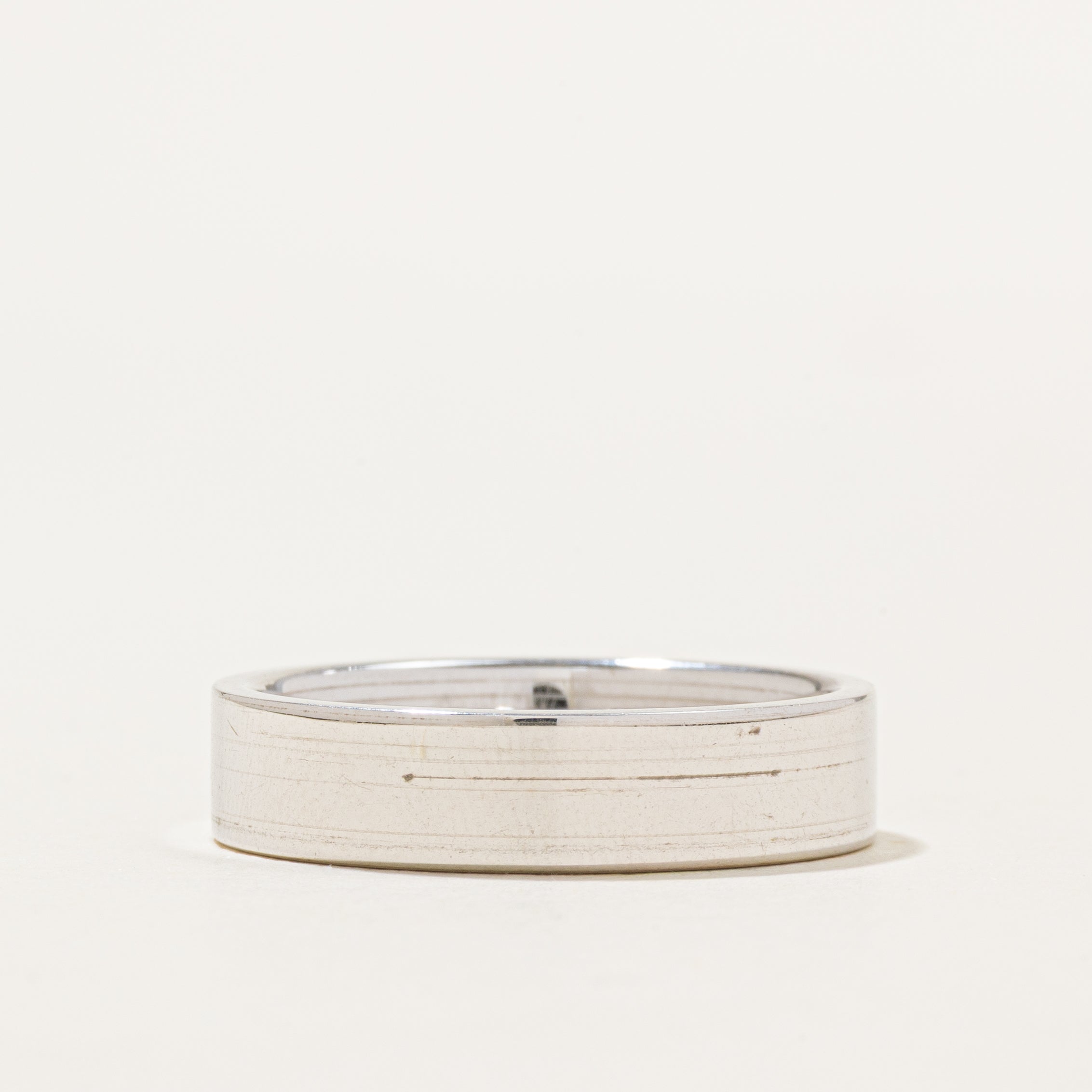 18K White Gold Flat Band | 5.5mm | SZ 10
