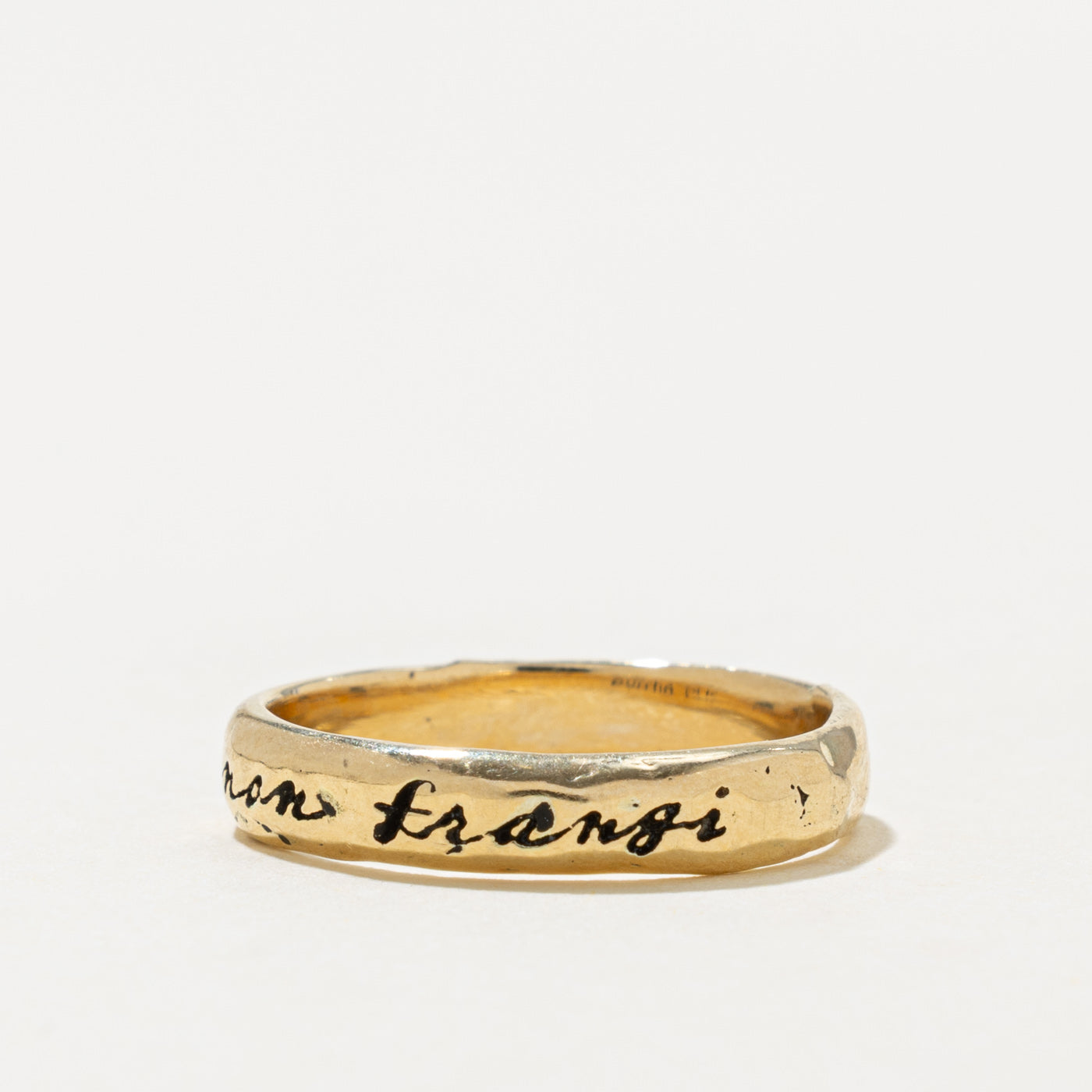 'Pyrrha' 14k Yellow Gold Poesy Ring | 3.90mm | SZ 6
