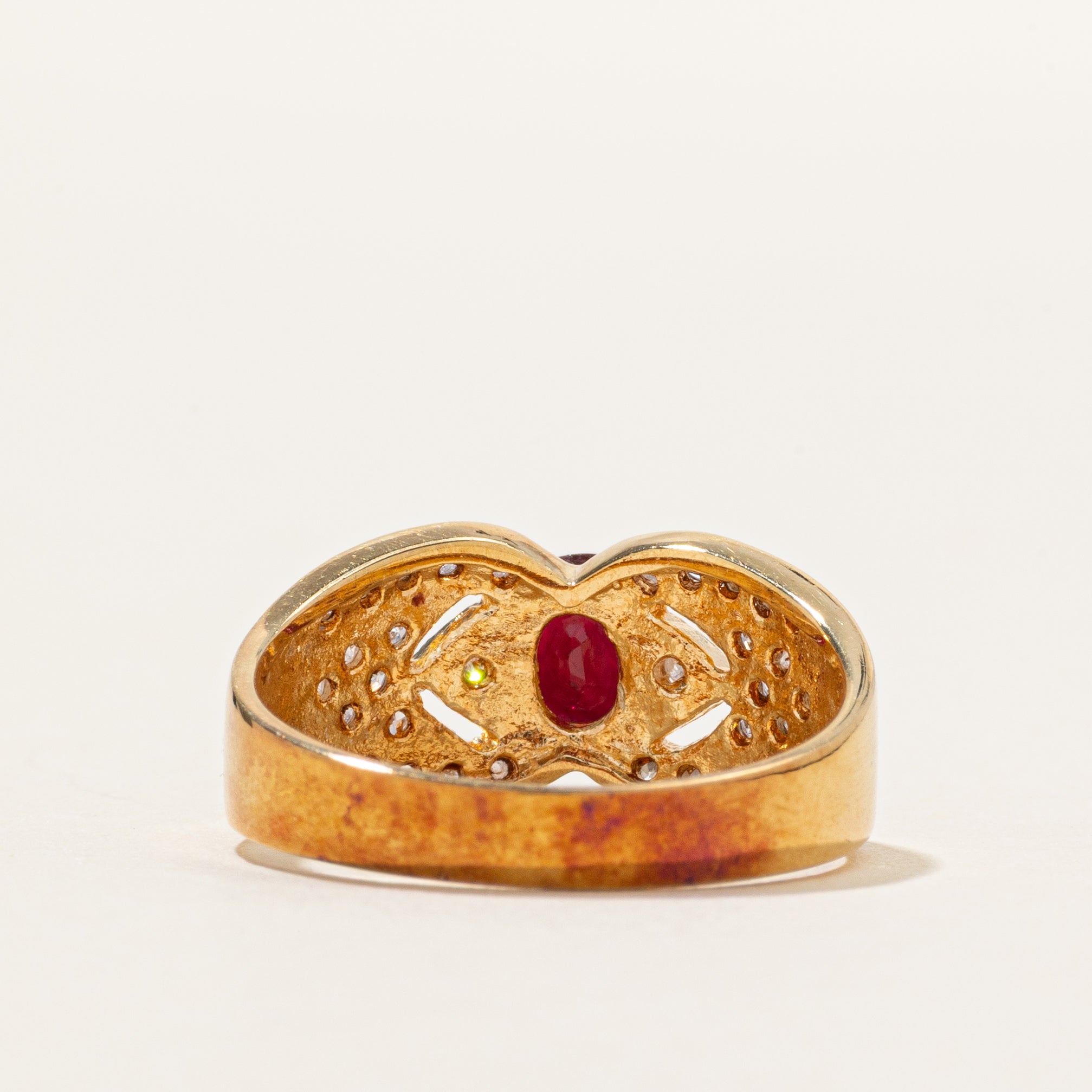18k Ruby & Diamond Accent Ring | 0.75ct, 0.25ctw | SZ 6.5