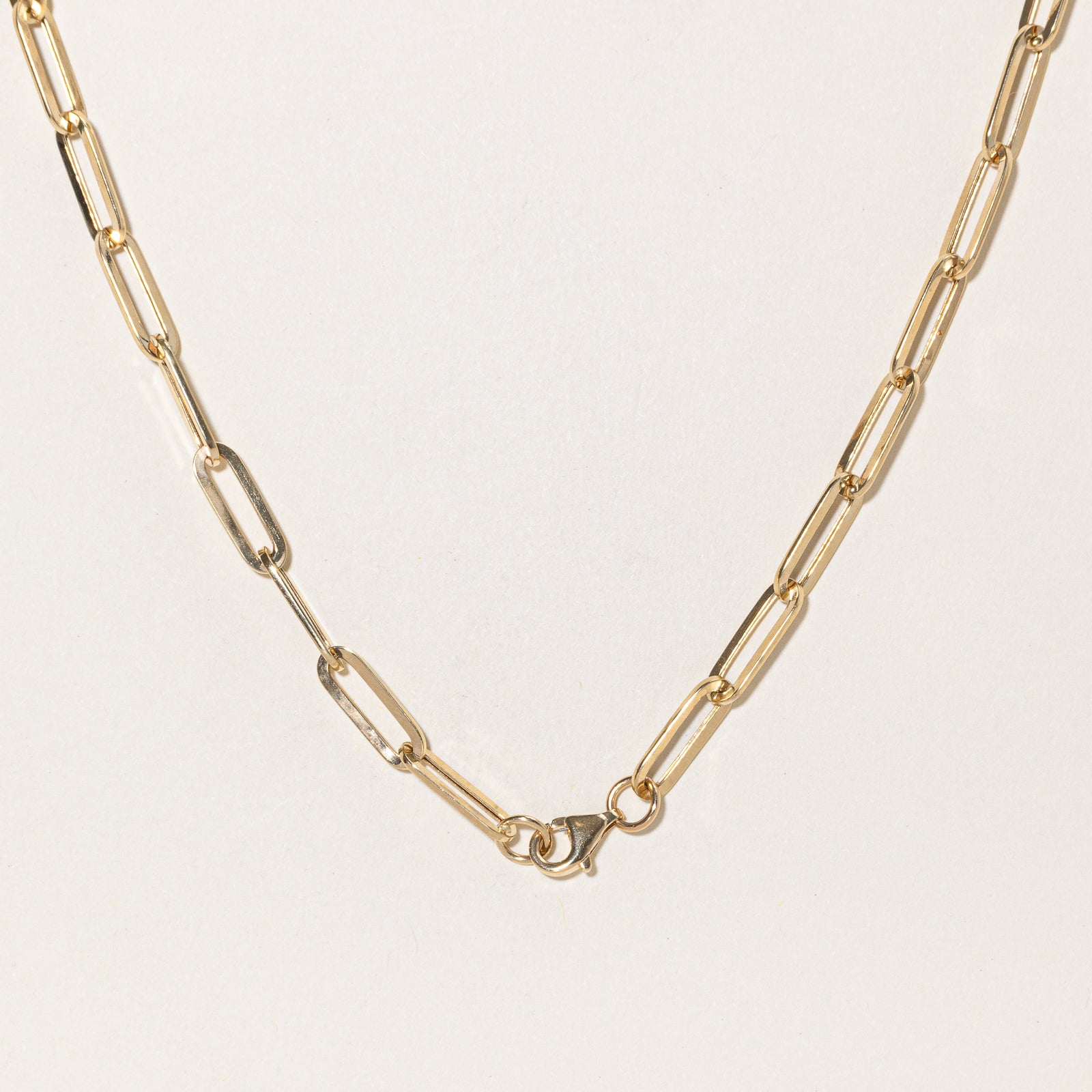 14k Yellow Gold Paperclip Chain | 17.5"