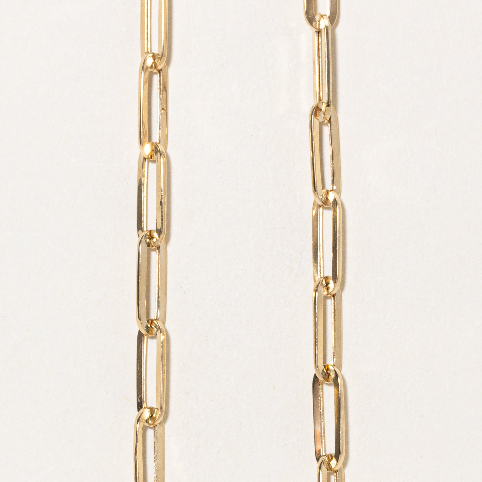 14k Yellow Gold Paperclip Chain | 17.5"
