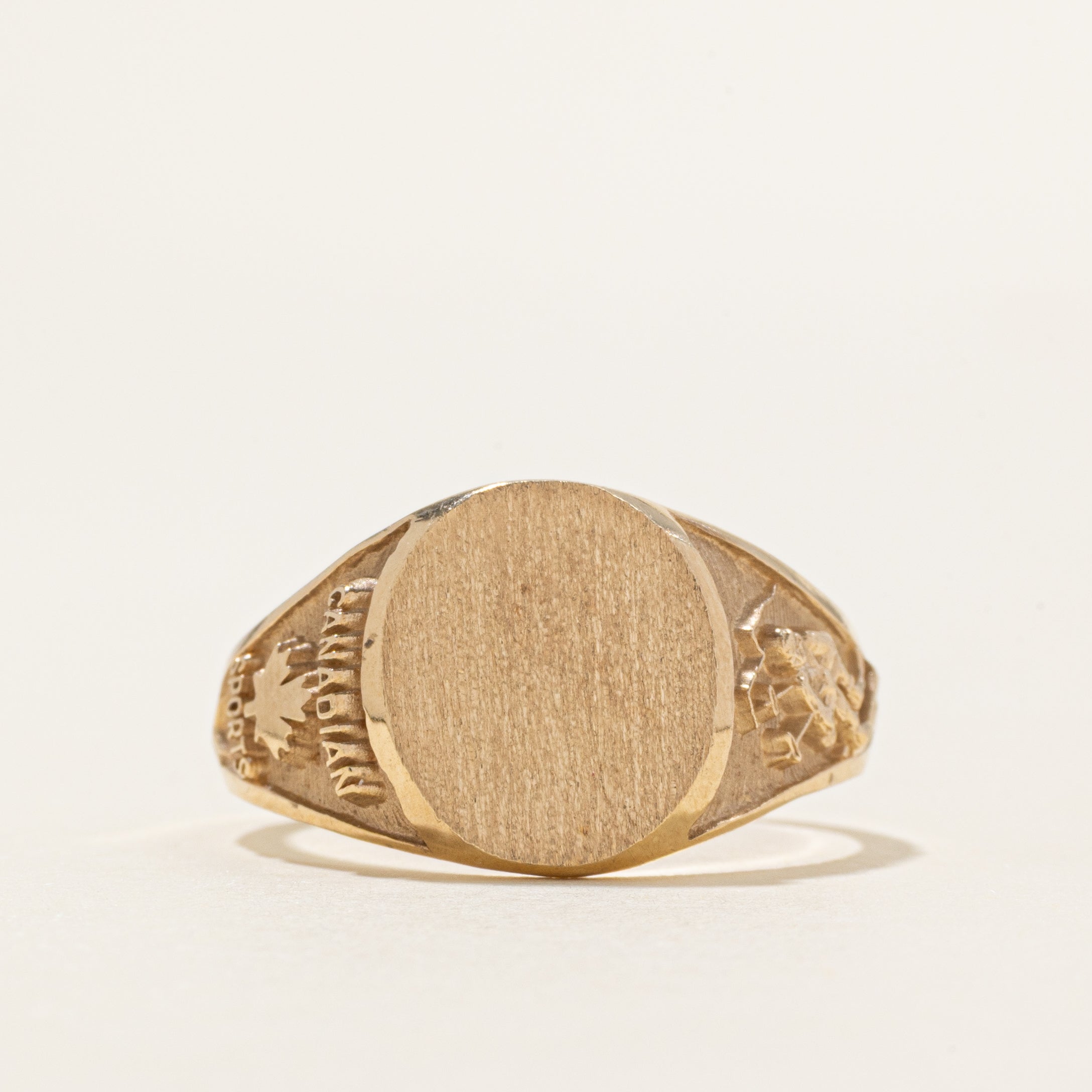 10K "Canadian Sports" Skiing Signet Ring | SZ 10