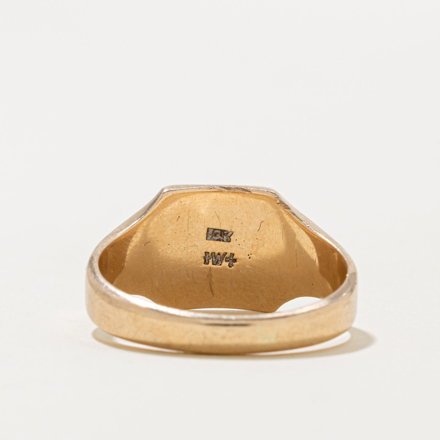 10k Yellow Gold "E" Initial Signet Ring | SZ 9.75