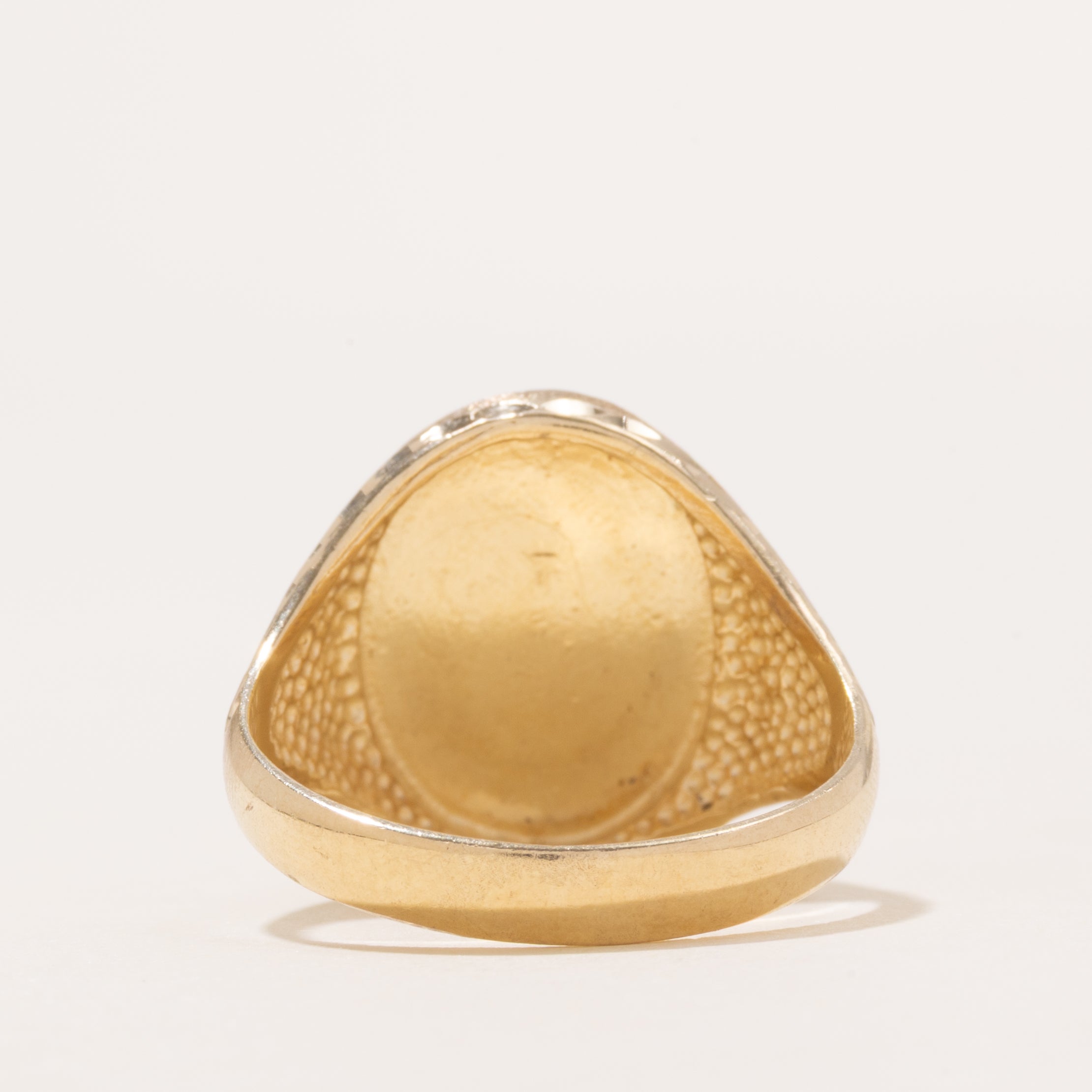 10K Yellow Gold Signet Ring with Star Motif | SZ 10