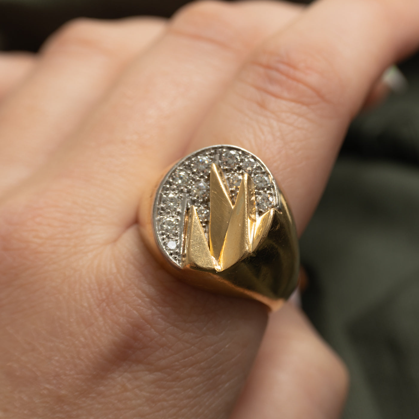 18K Diamond Signet Statement Ring | 0.65ctw | SZ 12.75