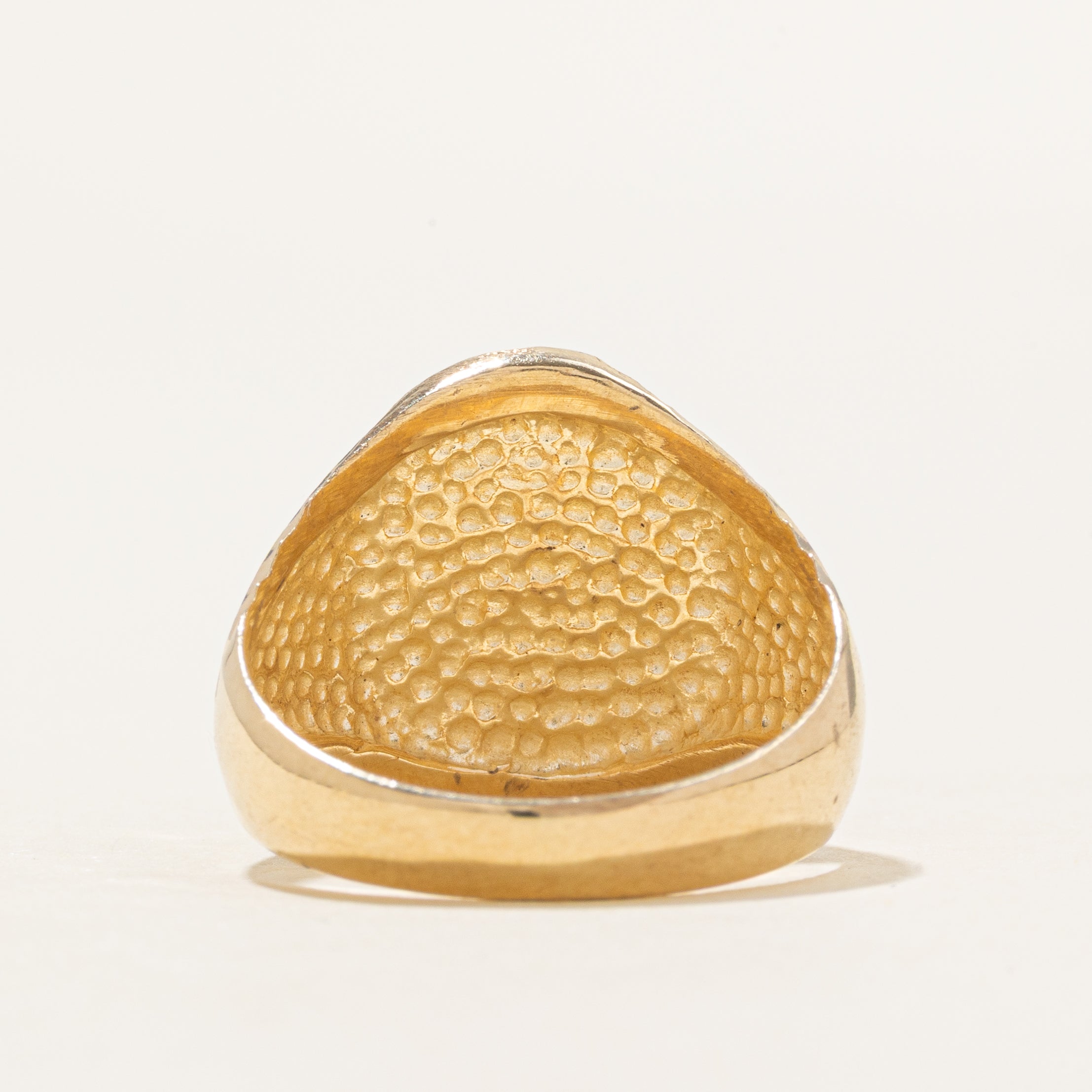 10K Yellow Gold Signet Ring with Star Motif | SZ 8
