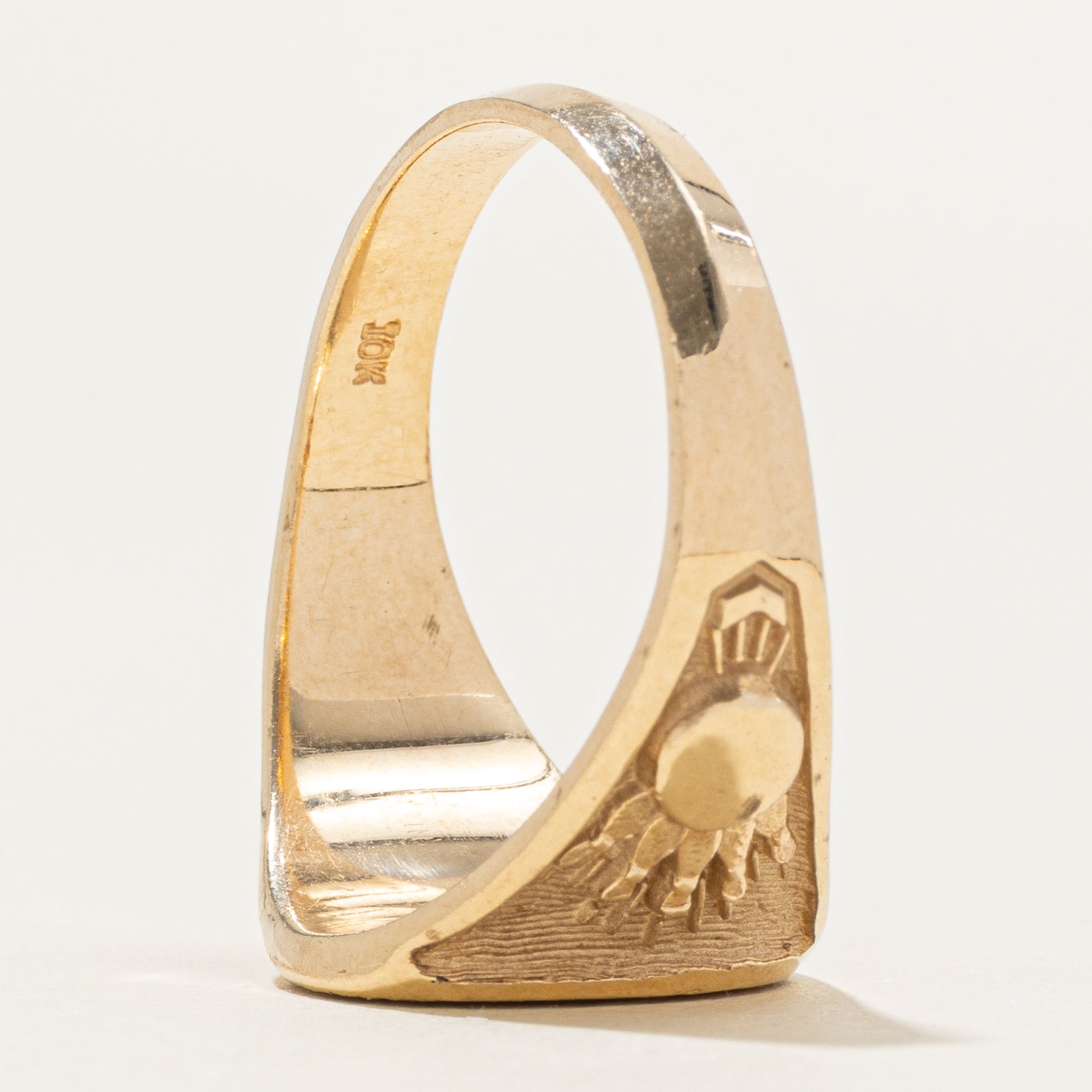 10k "Canadian Sports" Bowling Signet Ring | SZ 10