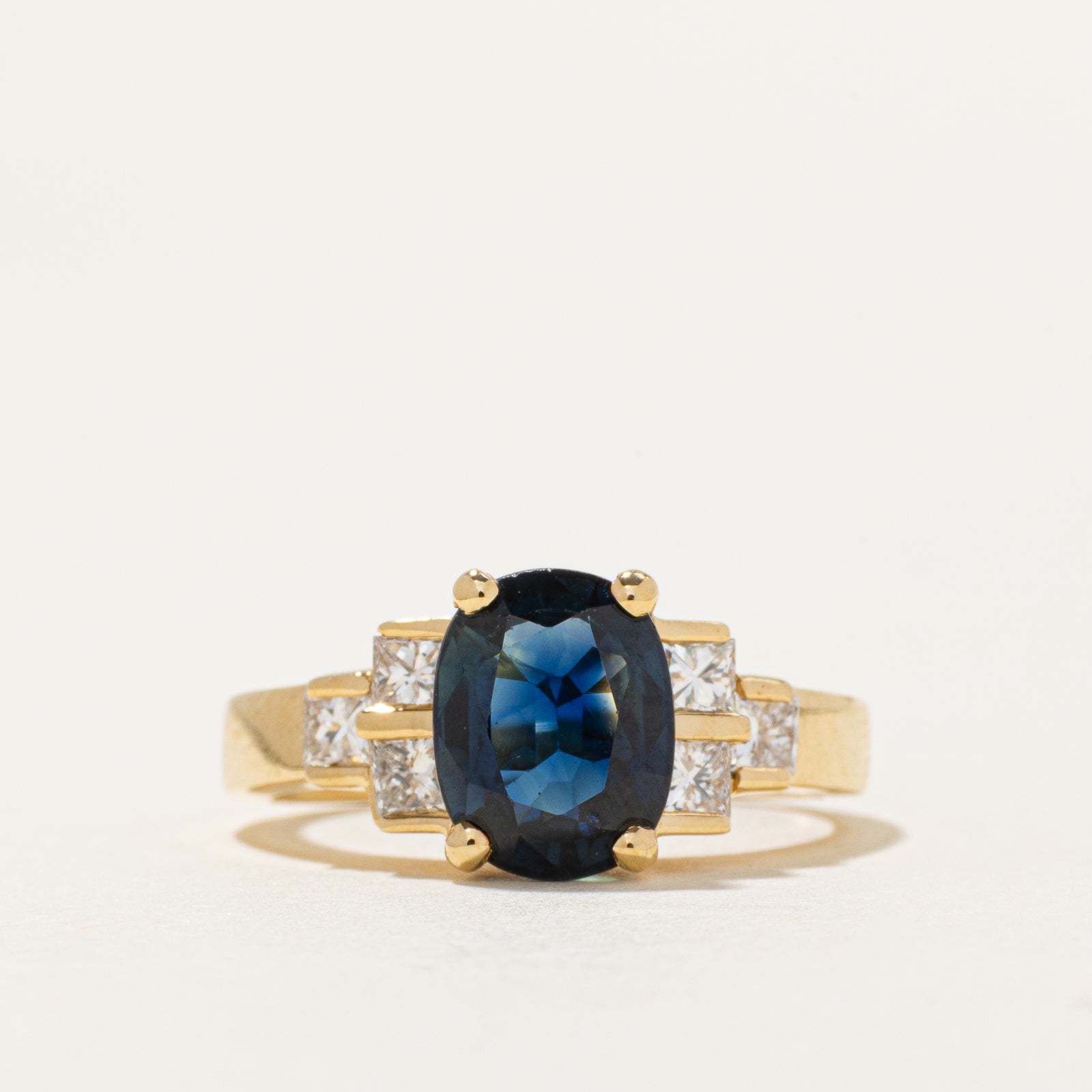 2.00ct Unheated Sapphire & Diamond Ring | 2.00ct, 0.36ctw | SZ 6
