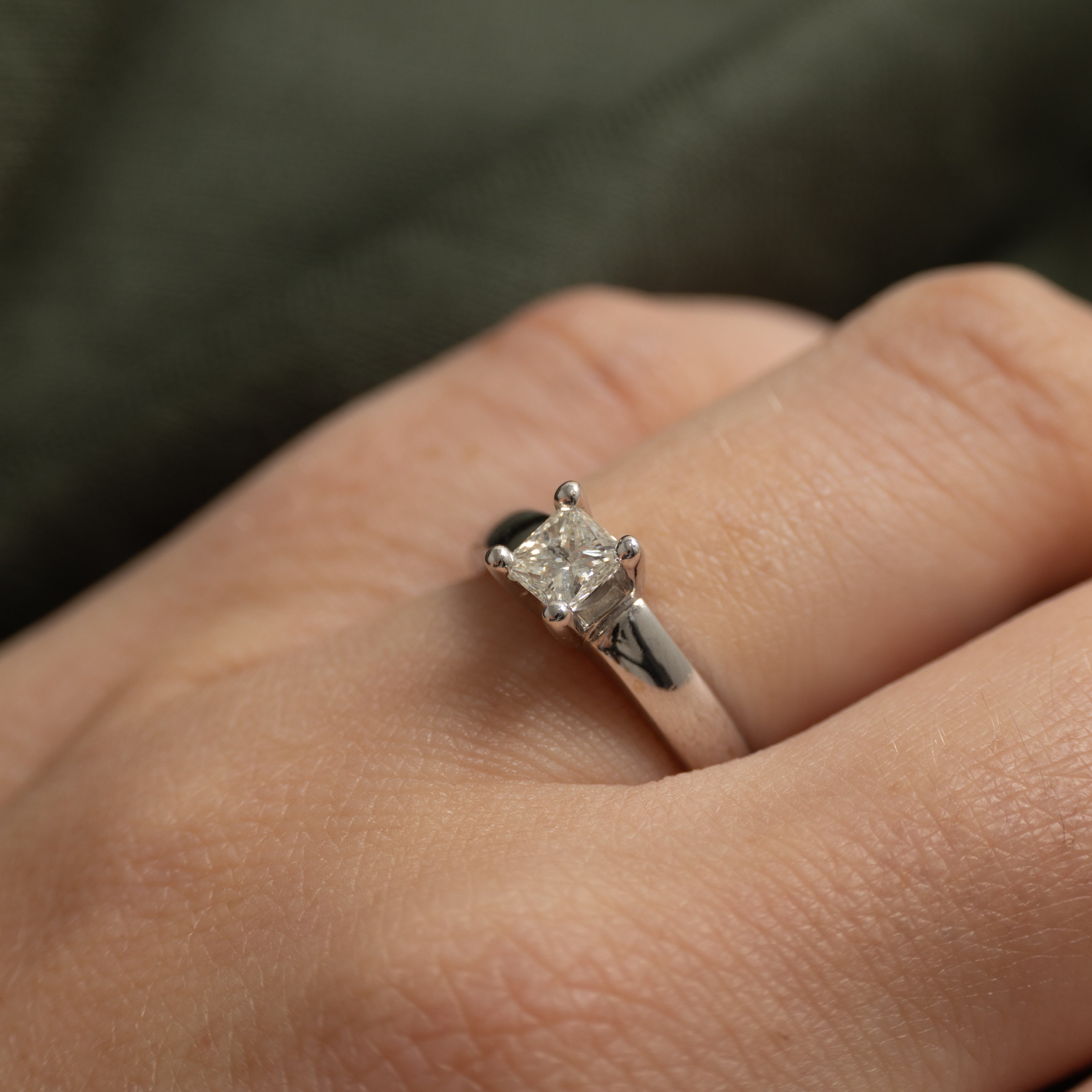 18k Solitaire Adura Radiant Cut Diamond Engagement Ring | 0.46ct | SZ 5