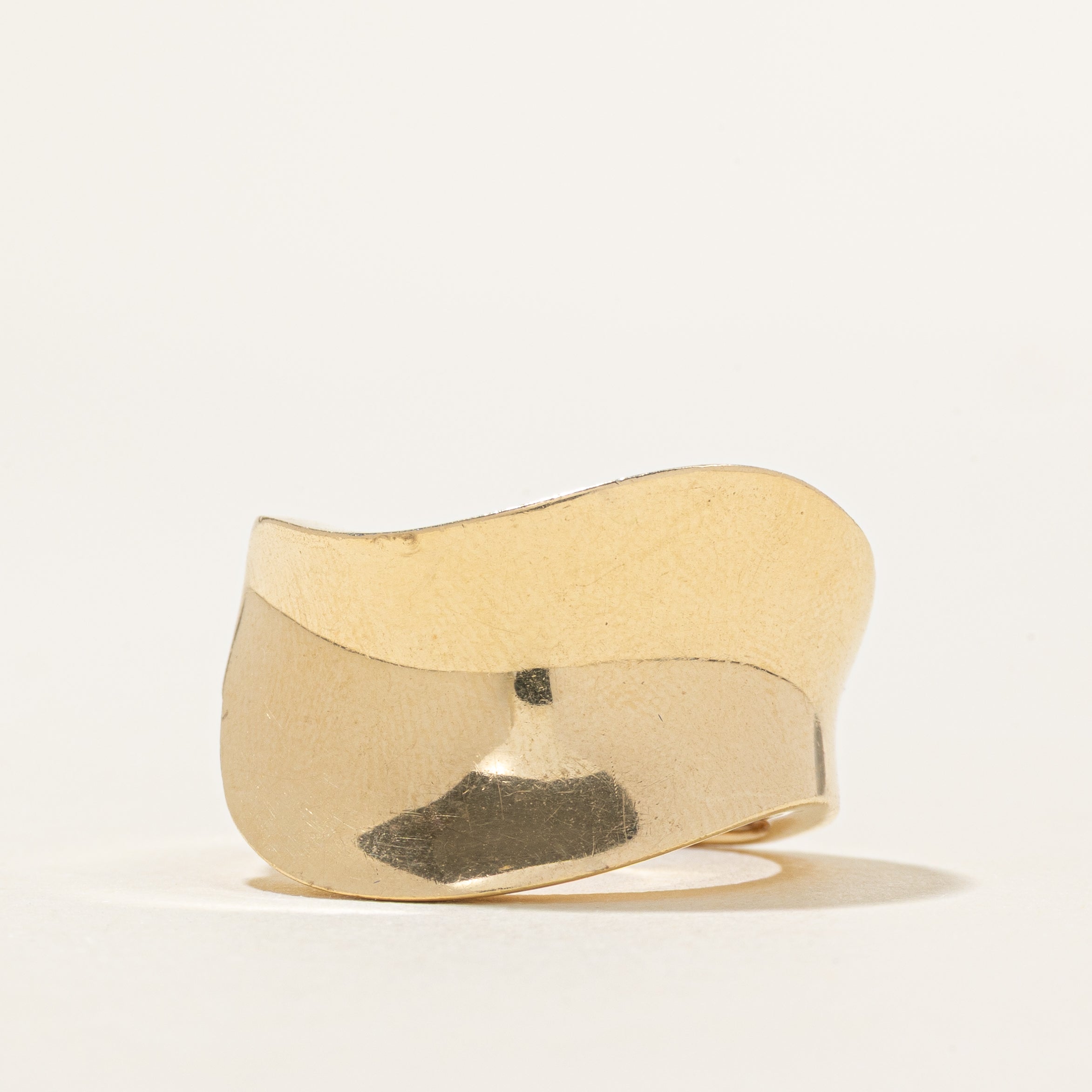 14K Yellow Gold Abstract Wave Ring | SZ 7