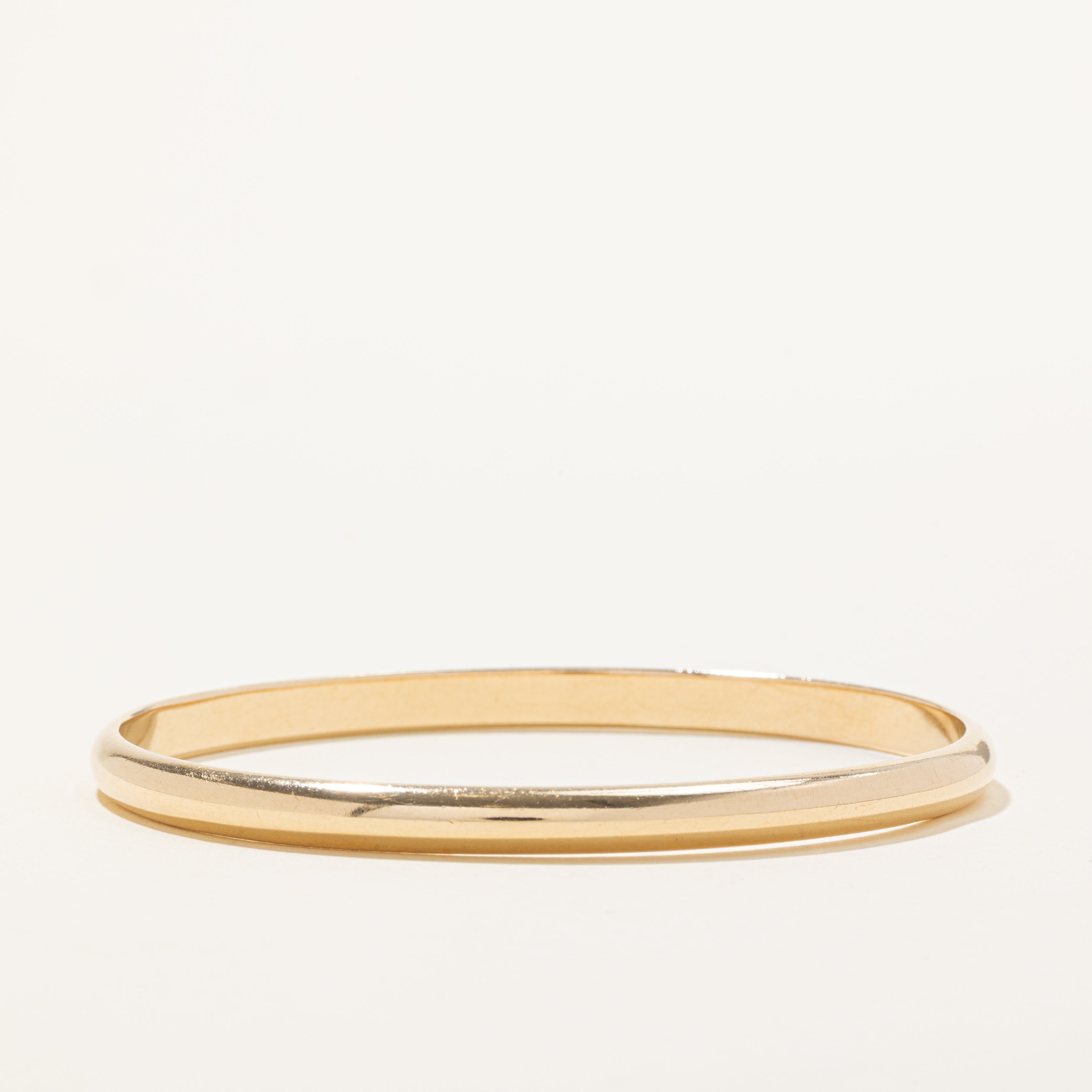 'Tiffany & Co' Vintage 14k Yellow Gold Plain Bangle | 7"