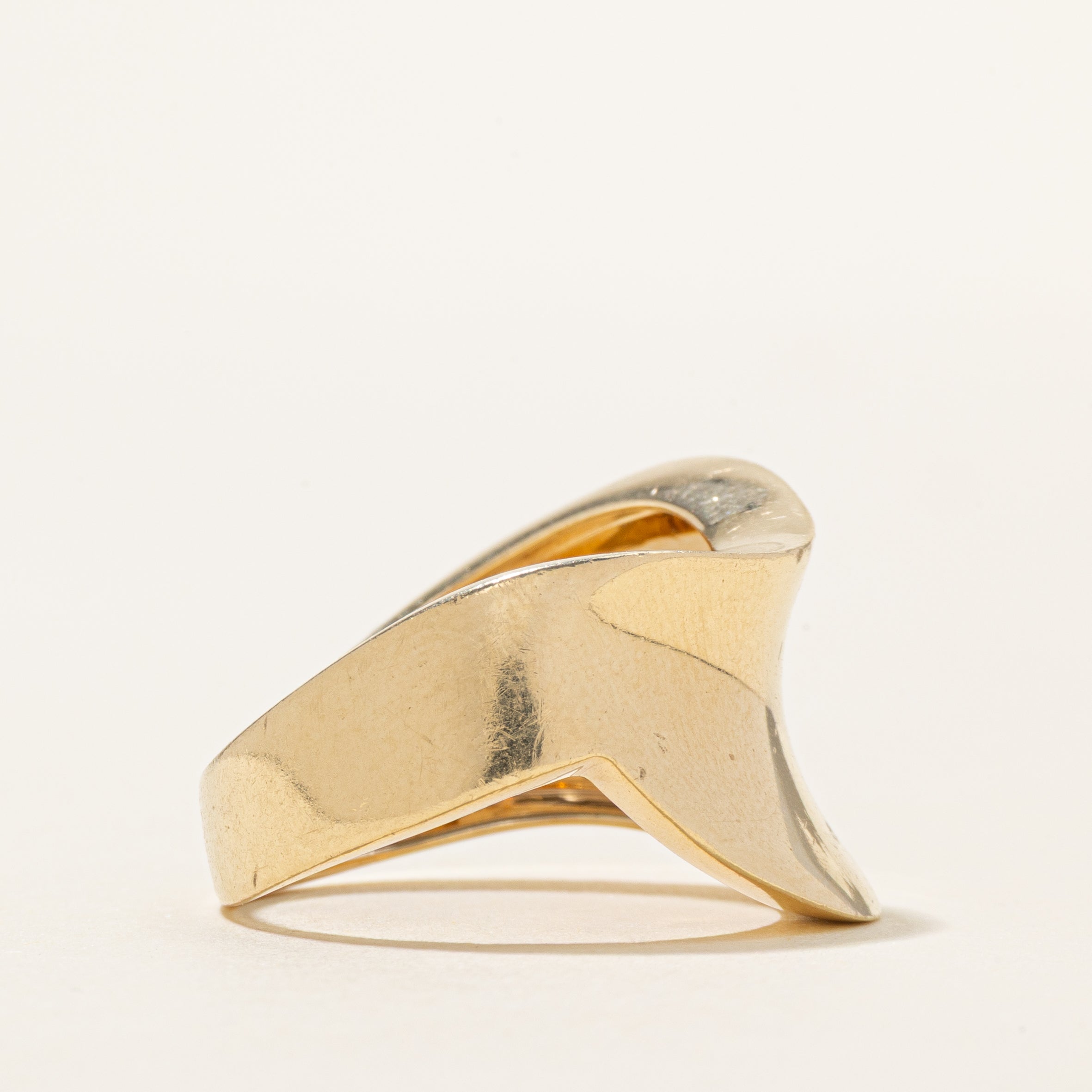 14K Yellow Gold Abstract Wave Ring | SZ 7