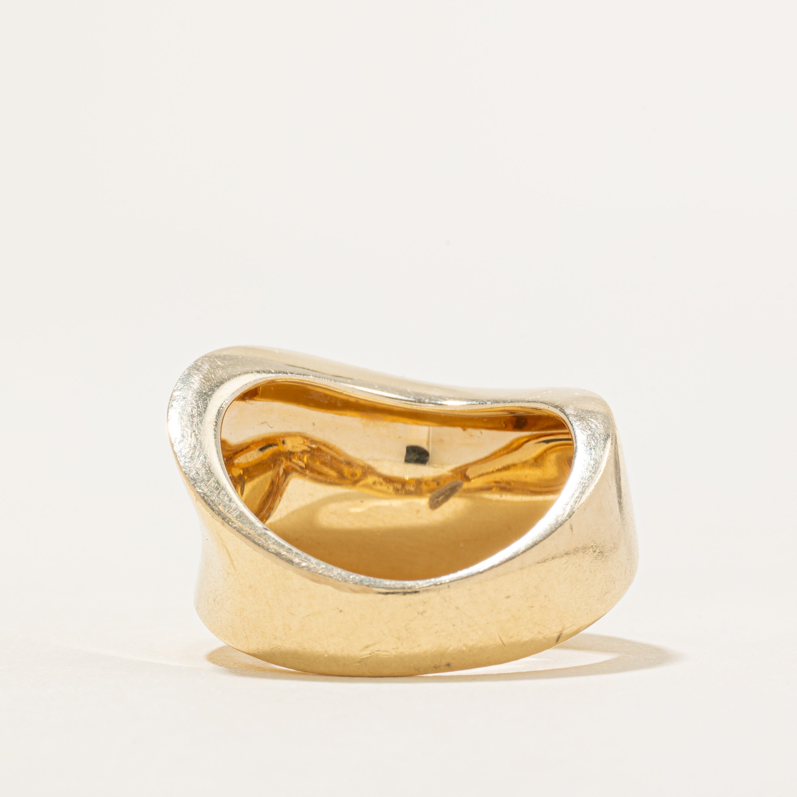 14K Yellow Gold Abstract Wave Ring | SZ 7