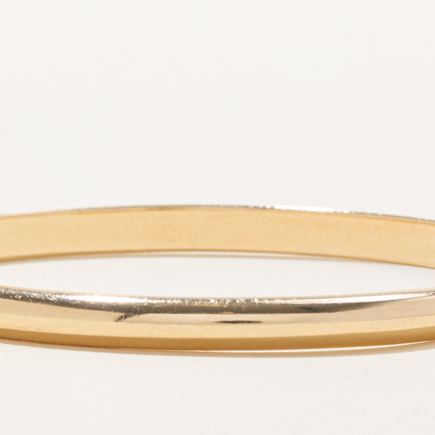 'Tiffany & Co' Vintage 14k Yellow Gold Plain Bangle | 7"