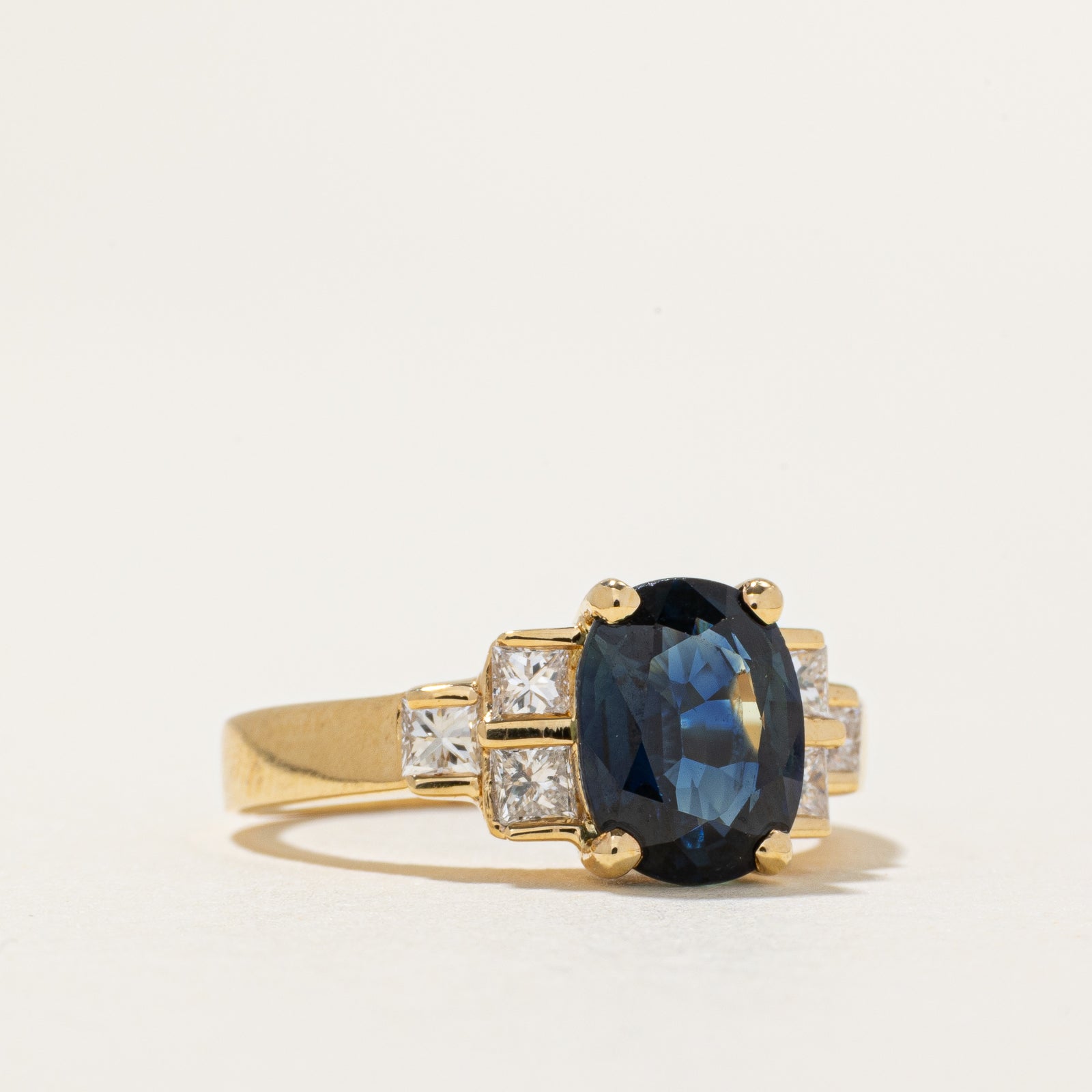 2.00ct Unheated Sapphire & Diamond Ring | 2.00ct, 0.36ctw | SZ 6
