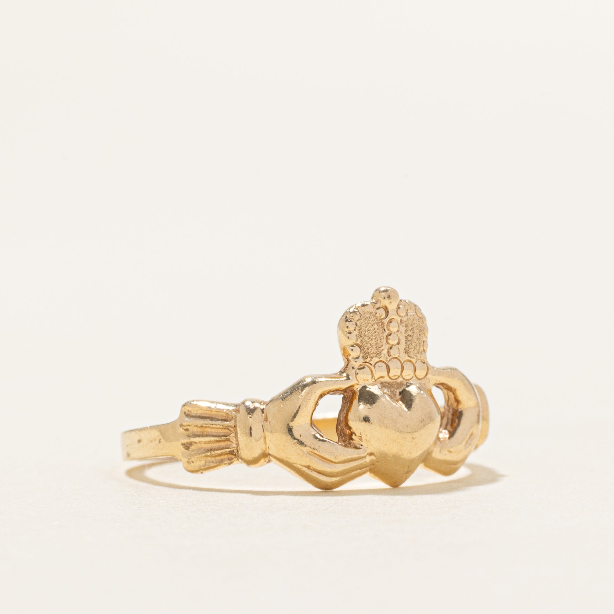 14K Yellow Gold Claddagh Ring | SZ 5.5