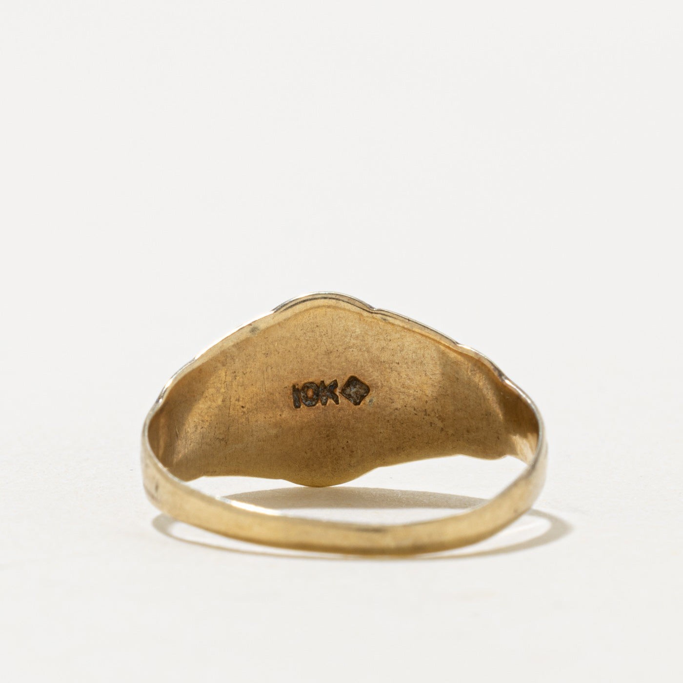 10k Yellow Gold Engraved Signet Ring | SZ 6.75
