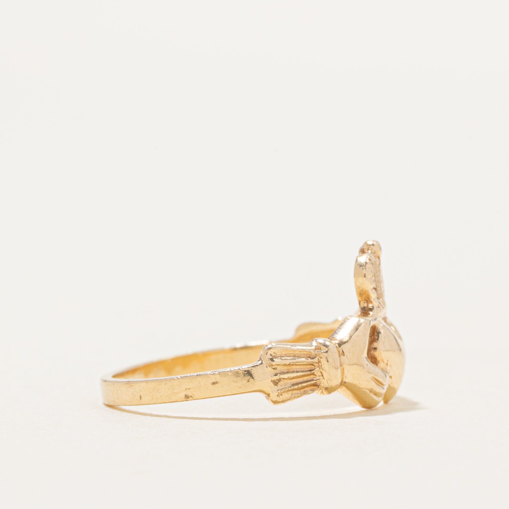 14K Yellow Gold Claddagh Ring | SZ 5.5