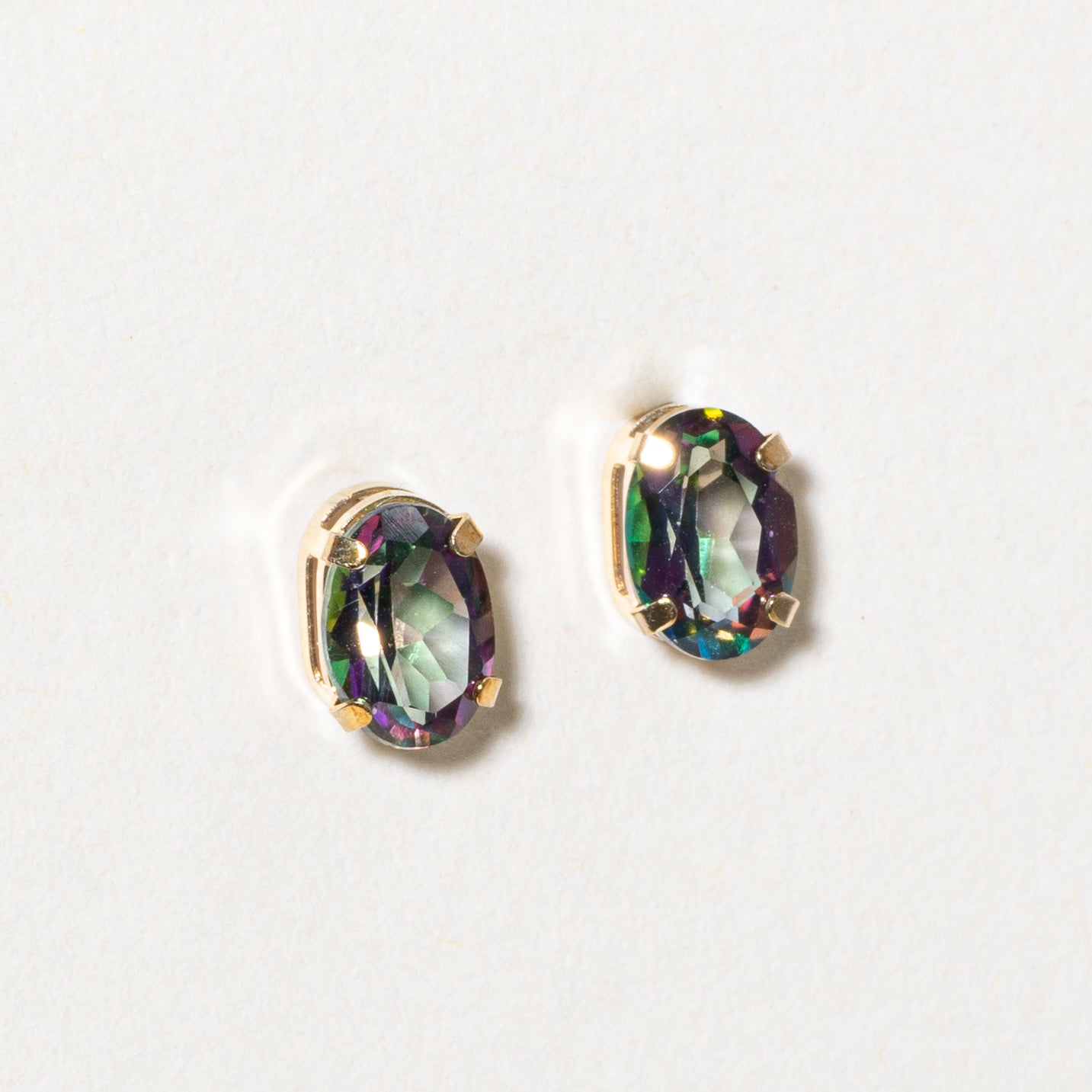 Oval Cut Mystic Topaz Stud Earrings | 1.50ctw