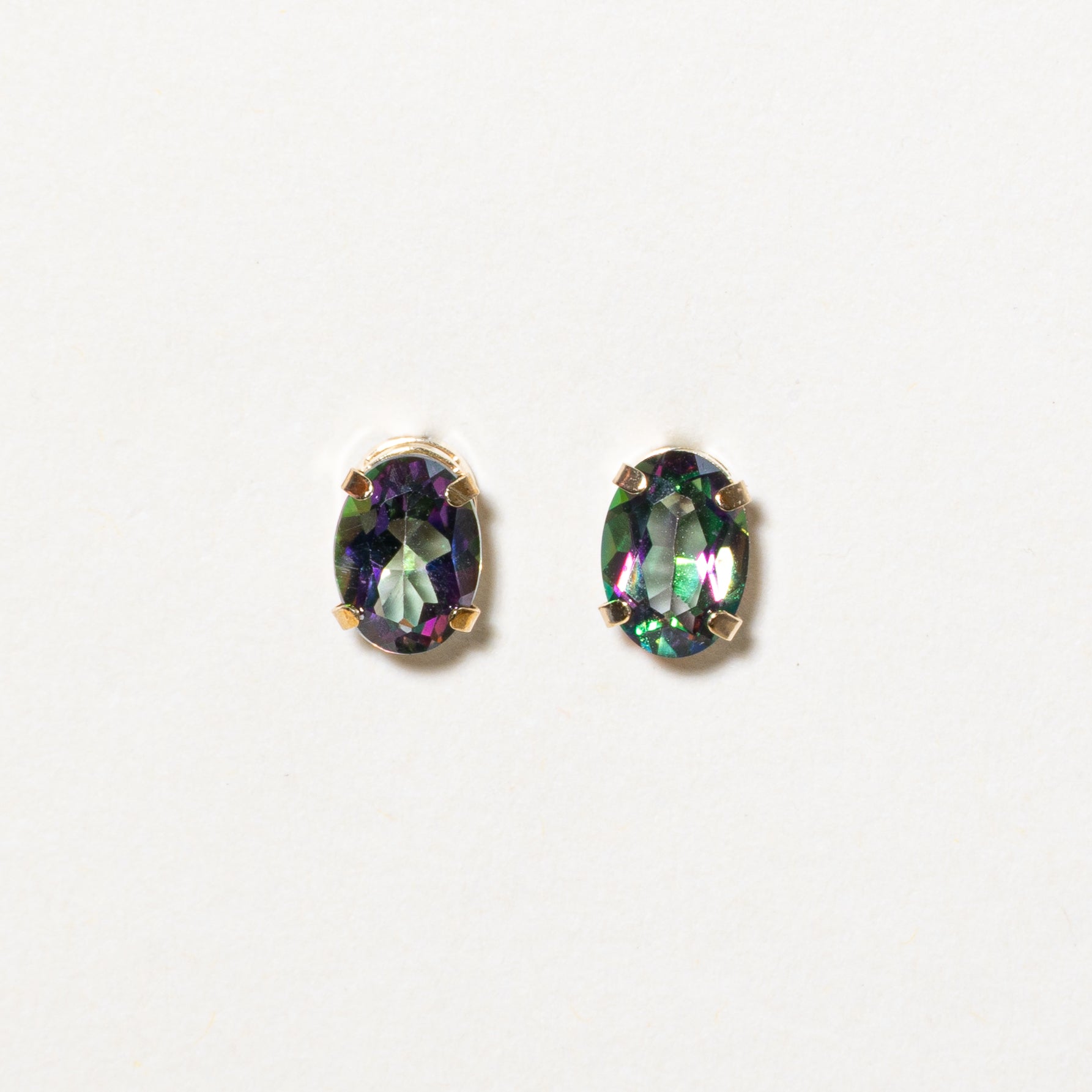 Oval Cut Mystic Topaz Stud Earrings | 1.50ctw