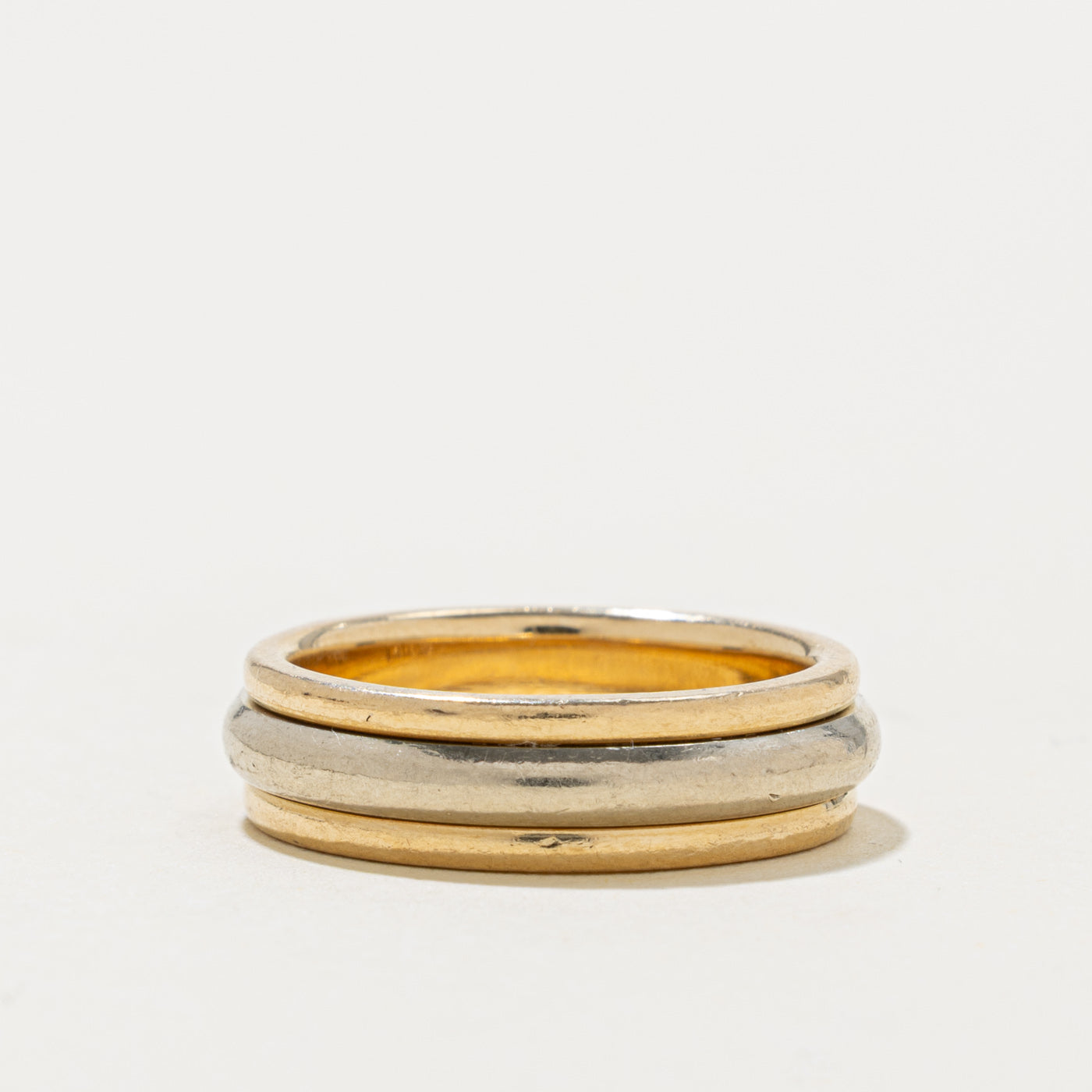 14k Yellow & White Gold Grooved Band | 5.55mm | SZ 6