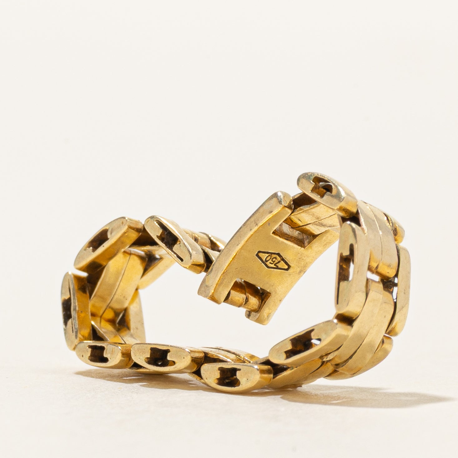 18K Yellow Gold Chain Ring | 5mm | SZ 7.75