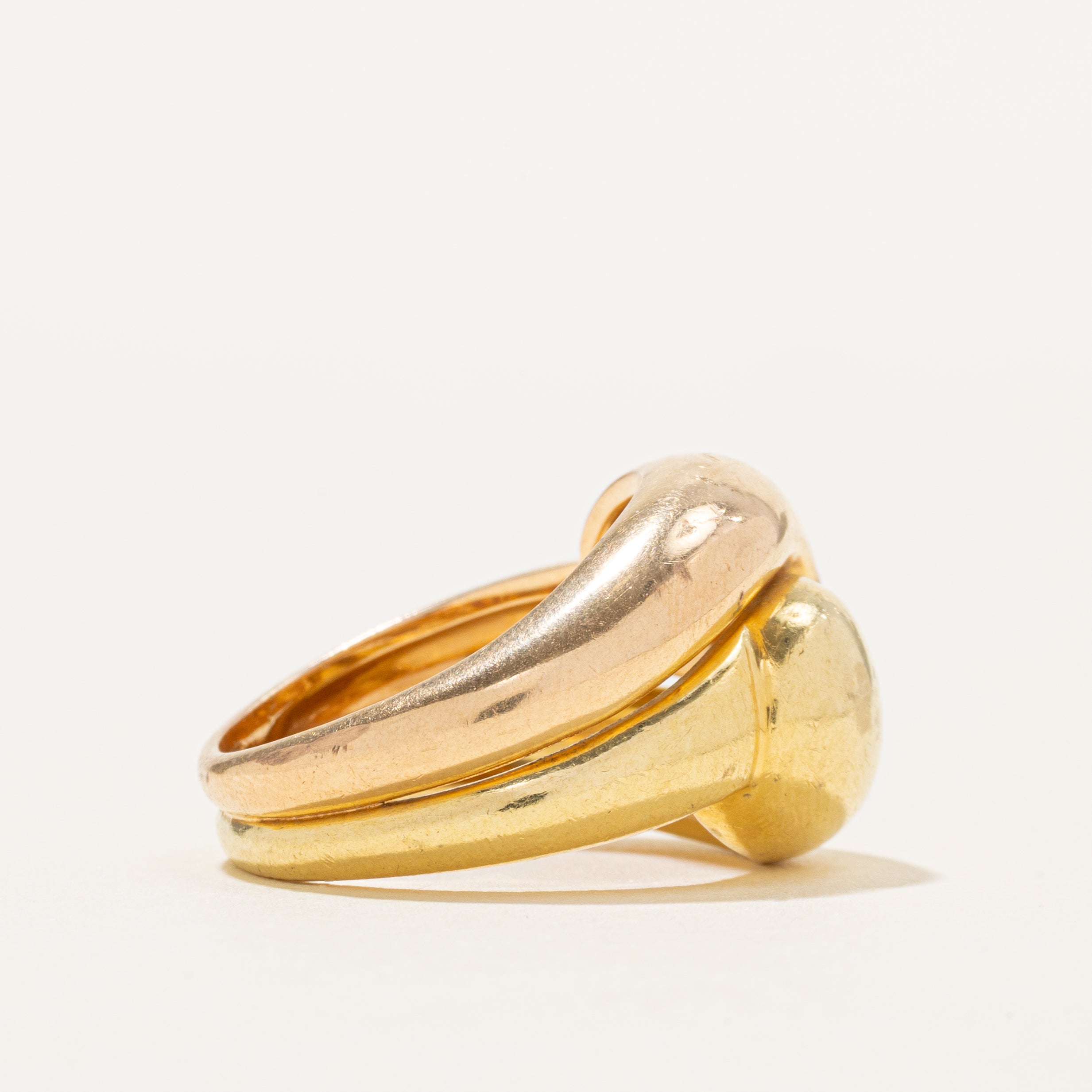 18K Italian Cross Over Chunky Ring | SZ 7.25