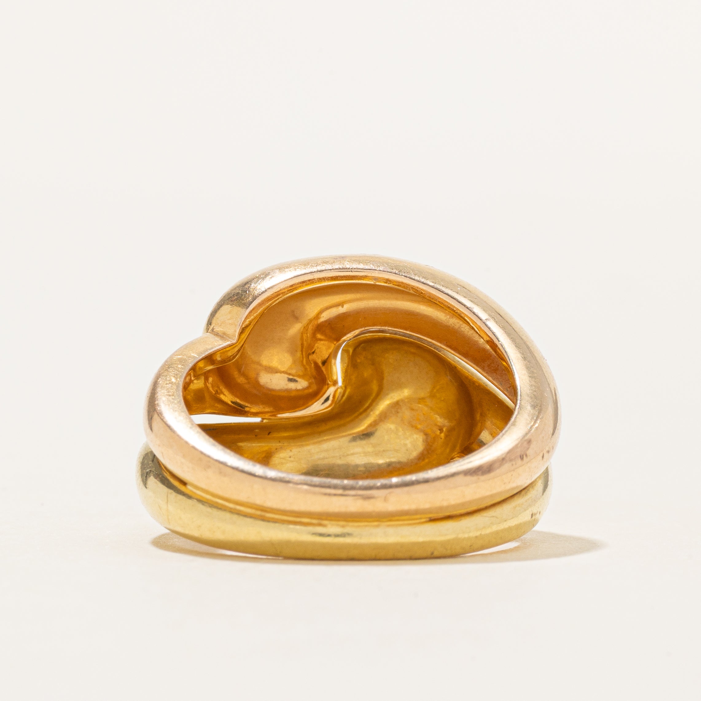18K Italian Cross Over Chunky Ring | SZ 7.25