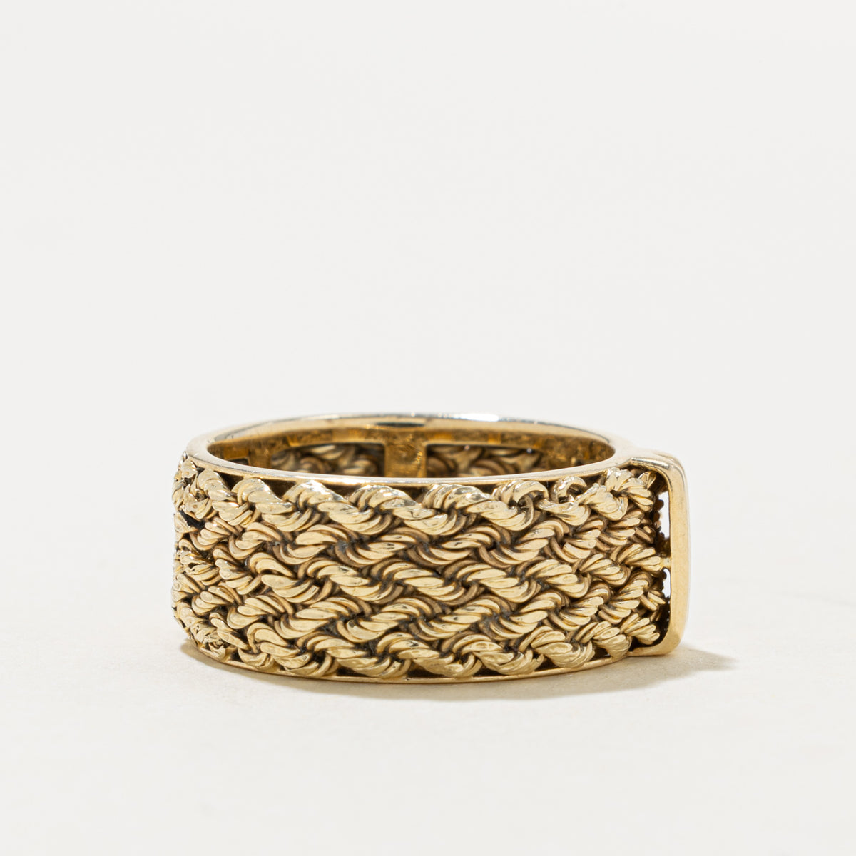 14k Yellow Gold Rope Woven Band | 9.00mm | SZ 8.25