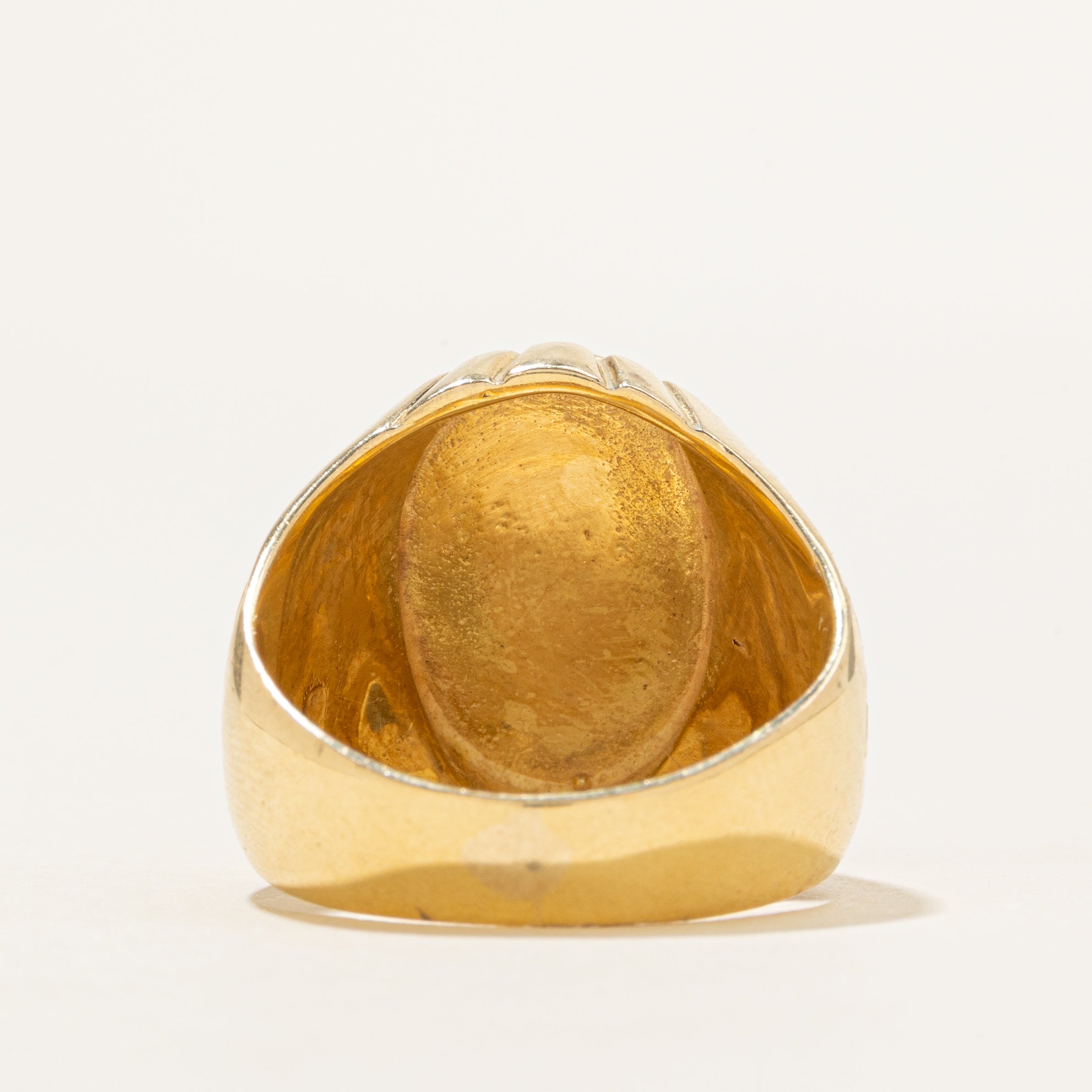 18k Yellow Gold "D" Initial Ornate Signet Ring | SZ 9.5