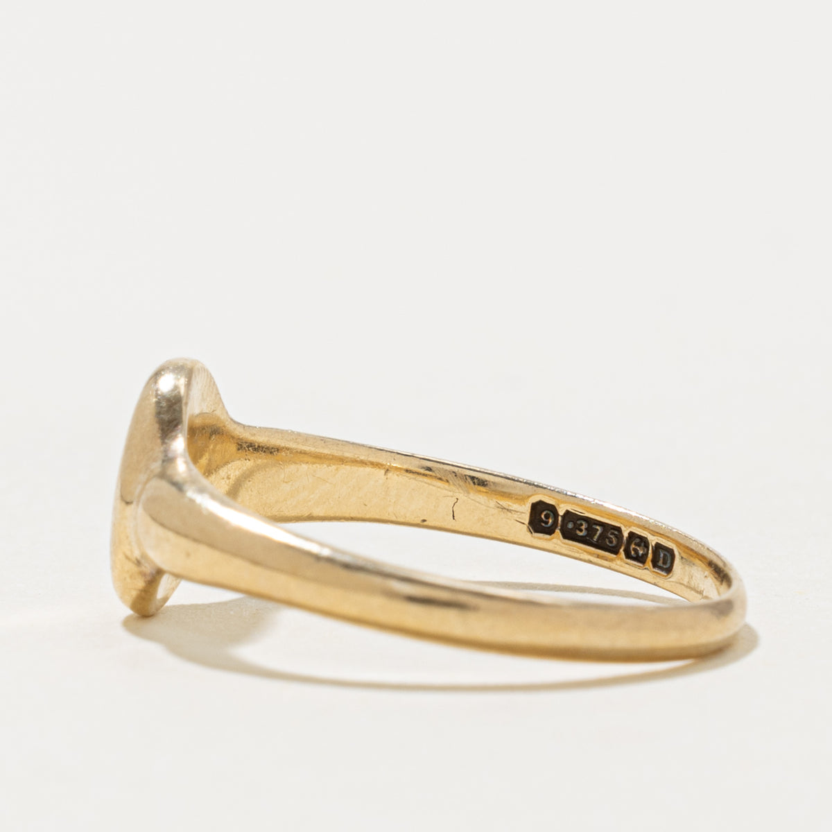 1928 Birmingham 9k Yellow Gold Engraved Signet Ring | SZ 7.25