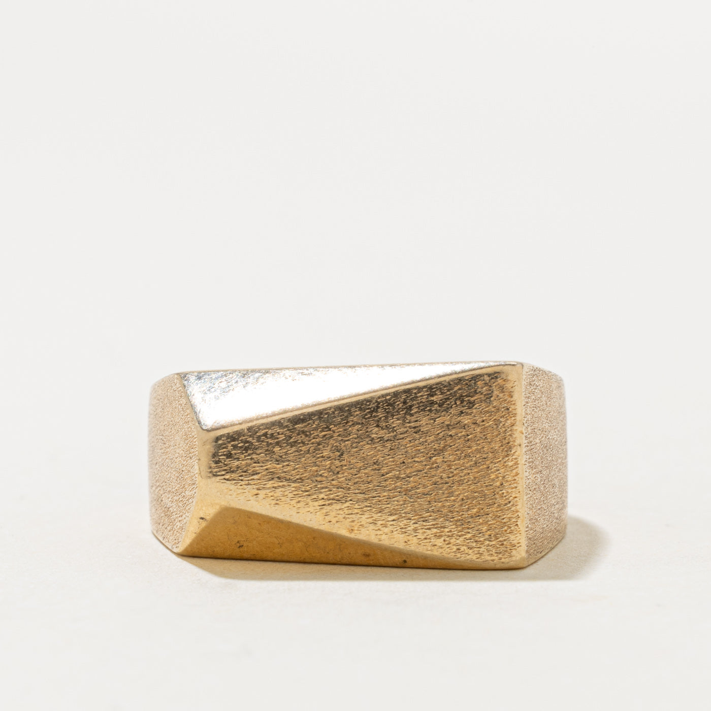 14k Yellow Gold Geometric Abstract Signet Ring | SZ 10.25
