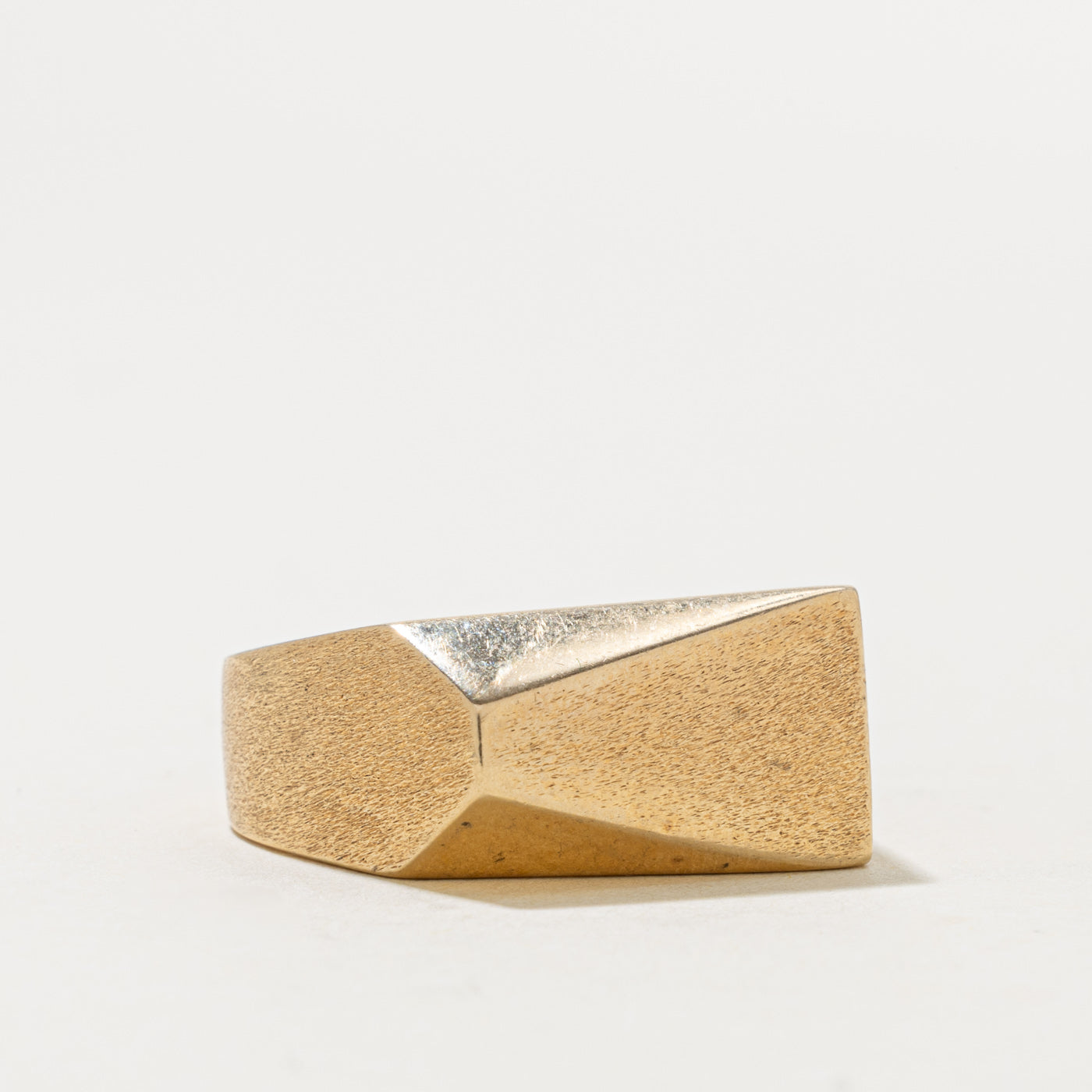 14k Yellow Gold Geometric Abstract Signet Ring | SZ 10.25