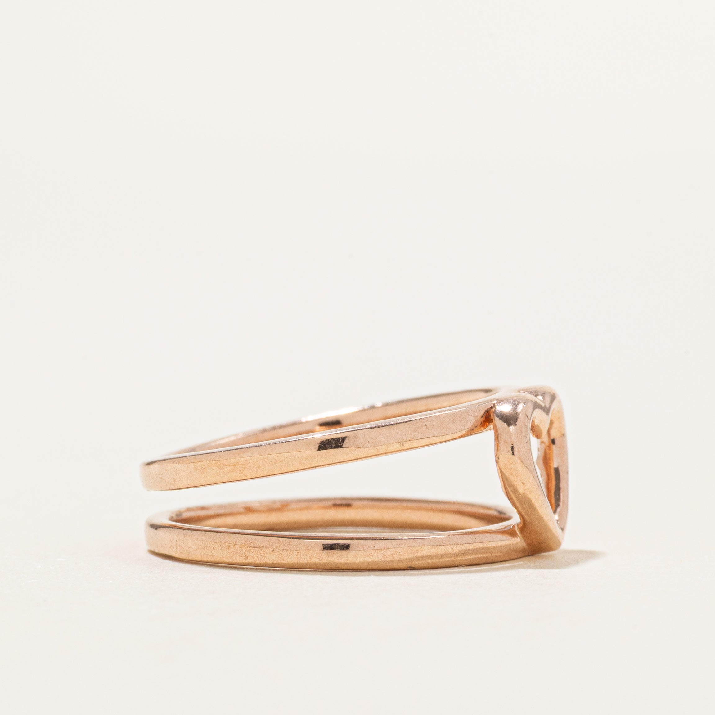 10k Yellow Gold Open Heart Split Ring | SZ 6.75