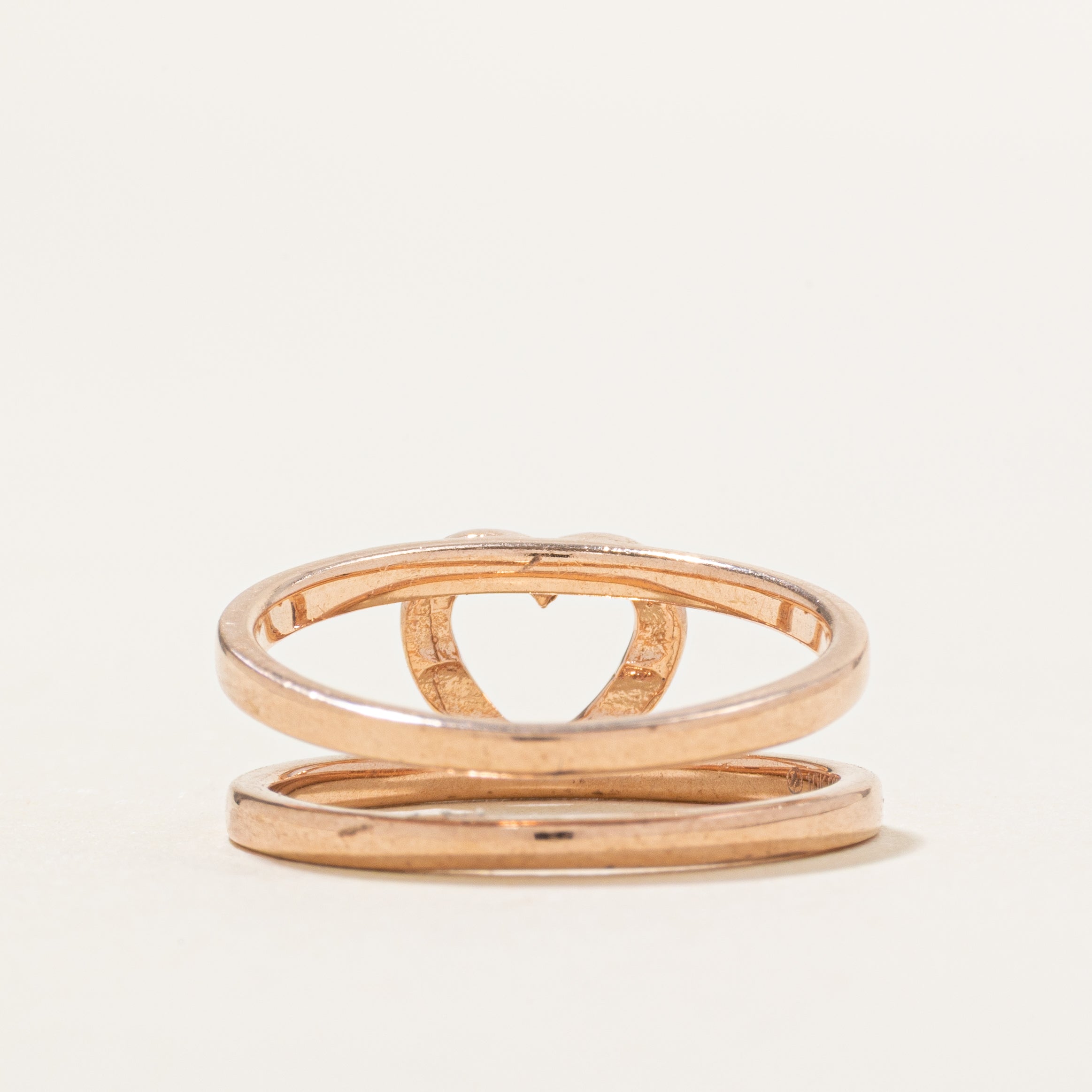 10k Yellow Gold Open Heart Split Ring | SZ 6.75