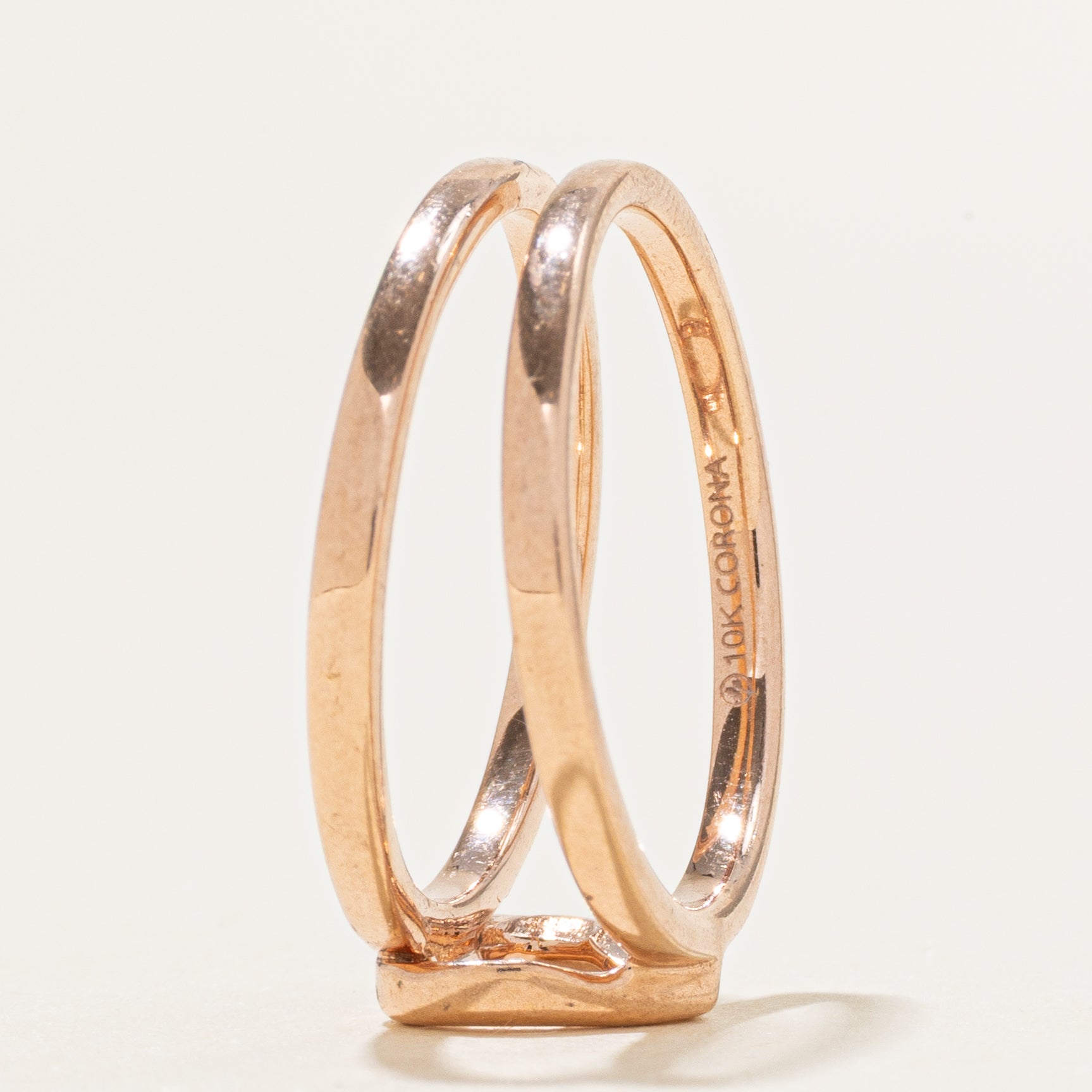 10k Yellow Gold Open Heart Split Ring | SZ 6.75