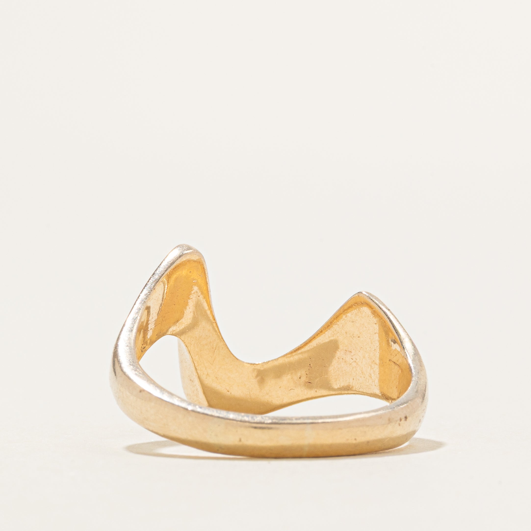 10k Yellow Gold Plain Abstract Chevron Ring | SZ 8.5