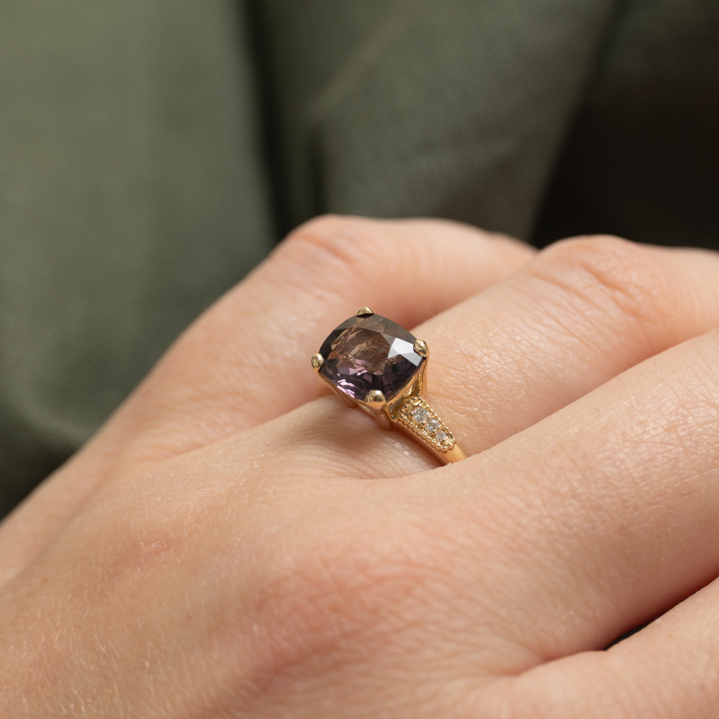 '100 Ways' Cushion Cut Spinel & Diamond Ring | 2.16ct, 0.05ctw | SZ 6