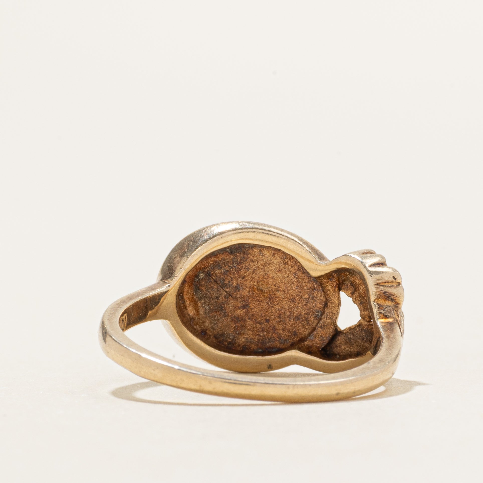 10k Yellow Gold "PDG" Initial Floral Ring | SZ 5.75