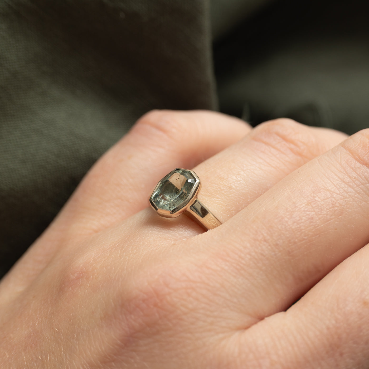 Bezel Set Aquamarine Ring | 2.00ct | SZ 5