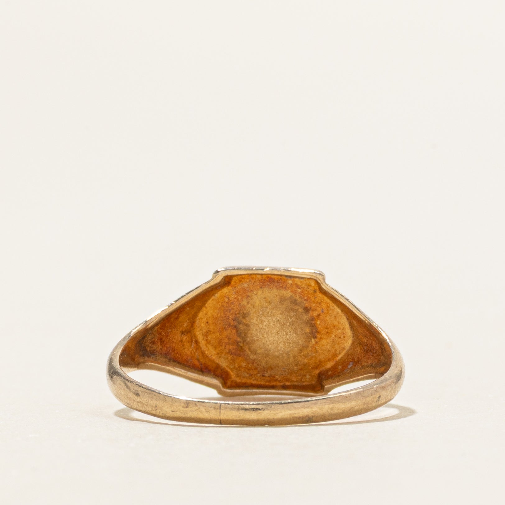 10k Yellow Gold "M" Initial Pinky Signet Ring | SZ 3