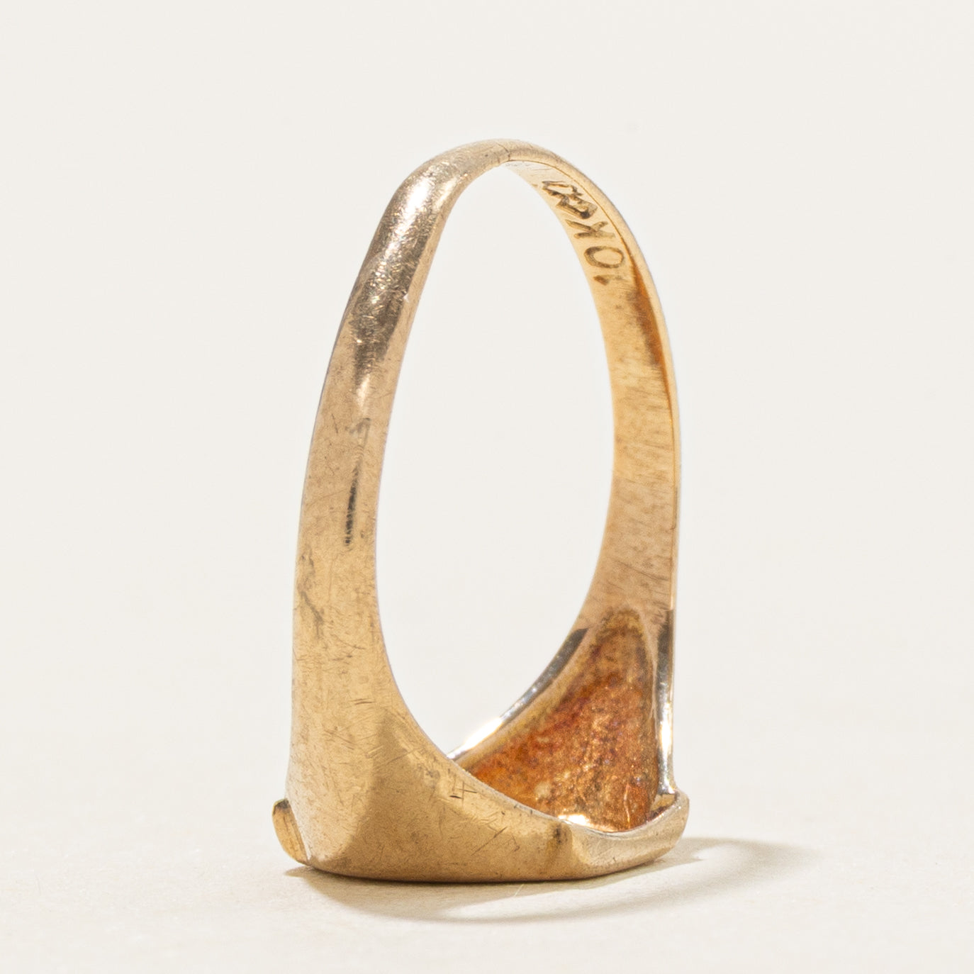 10k Yellow Gold "M" Initial Pinky Signet Ring | SZ 3
