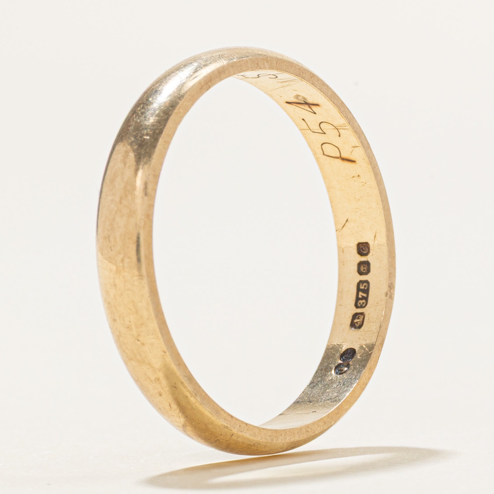 1977 London 9k Yellow Gold Plain Band | 3.5mm | SZ 8